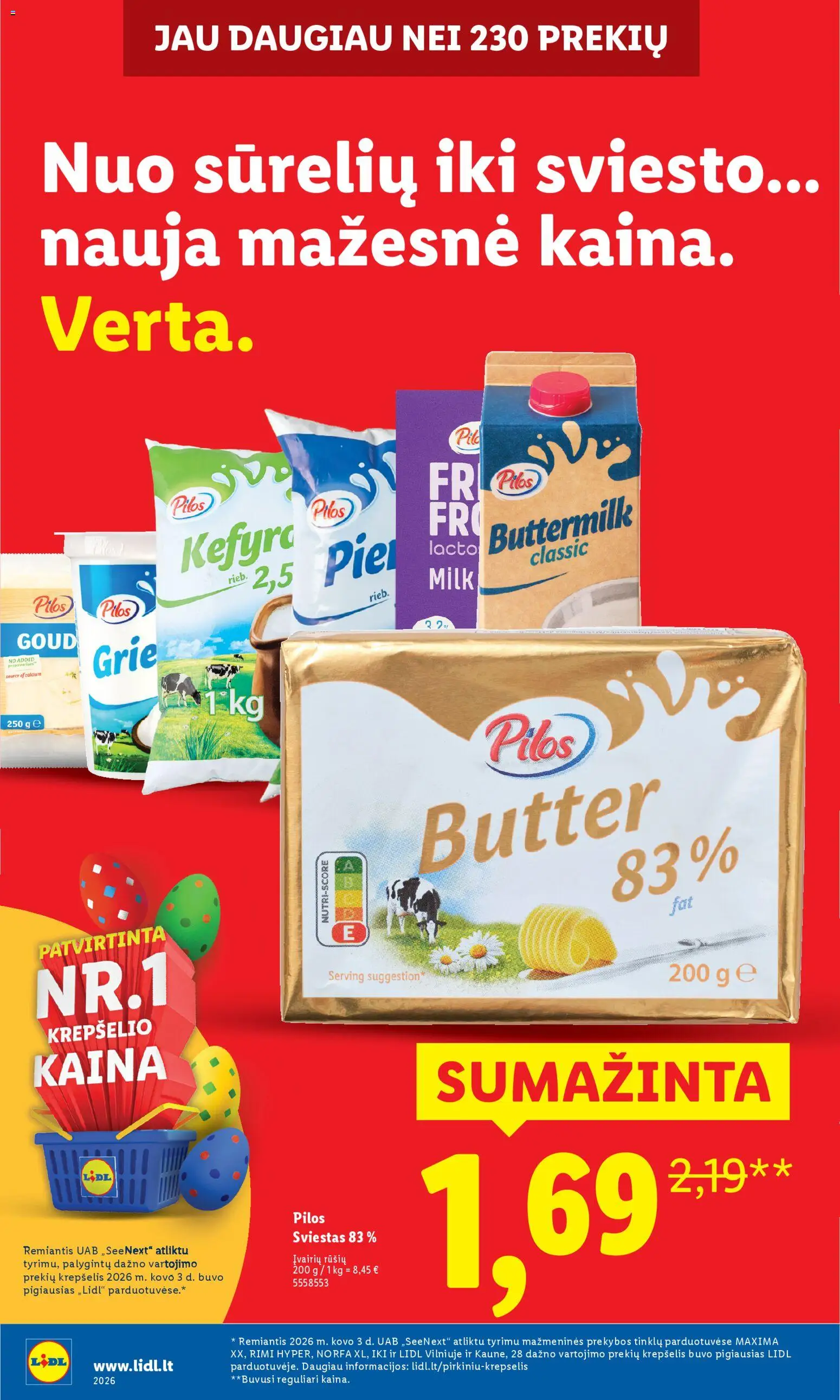 LIDL akcijos nuo 23.03.2026 | Puslapis: 4 | Prekių: Sviestas, Krepšelis