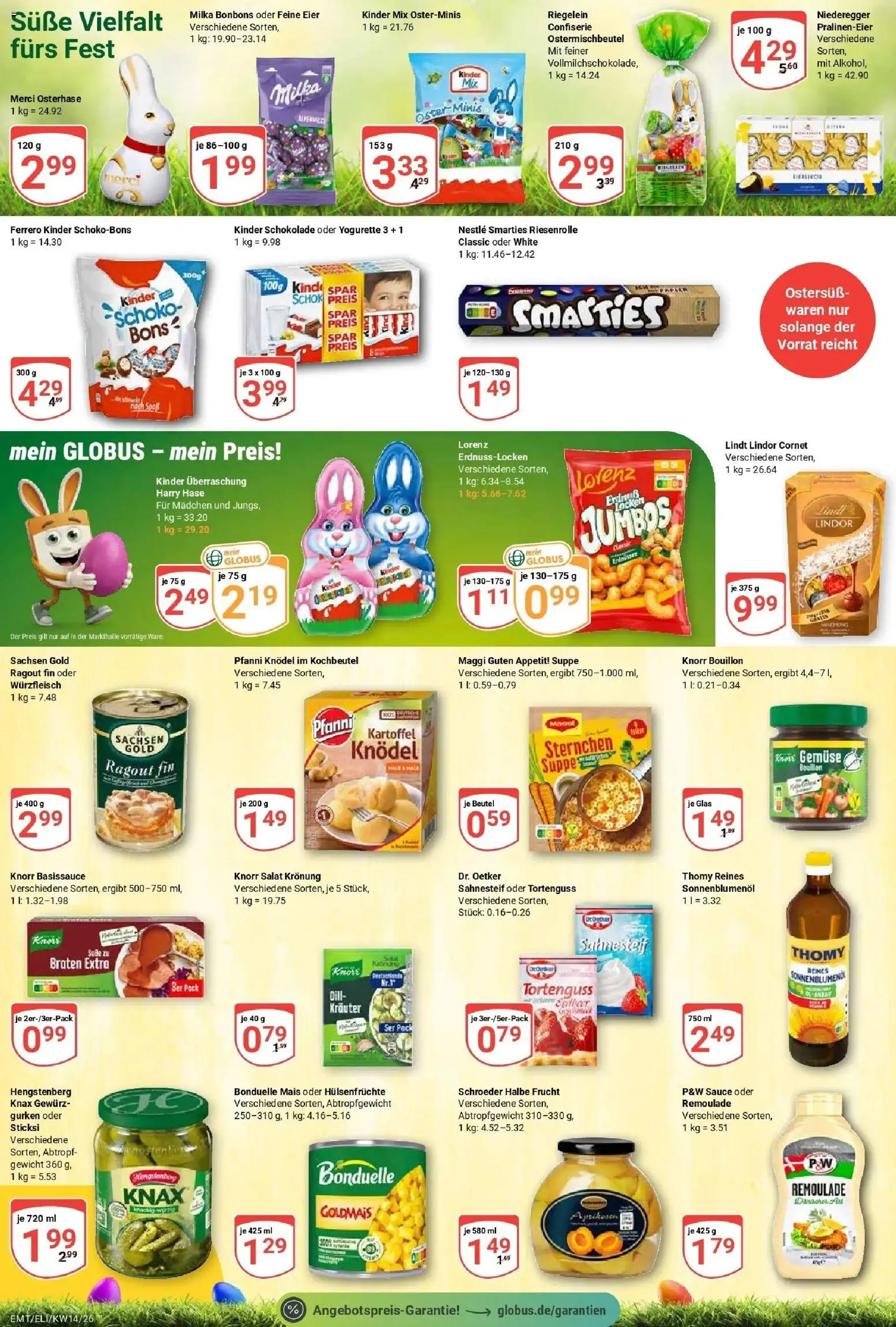 Globus prospekt Erfurt-Linderbach	 – gültig ab 30.03.2026 | Seite: 21 | Produkte: Maggi, Yogurette, Schokolade, Smarties