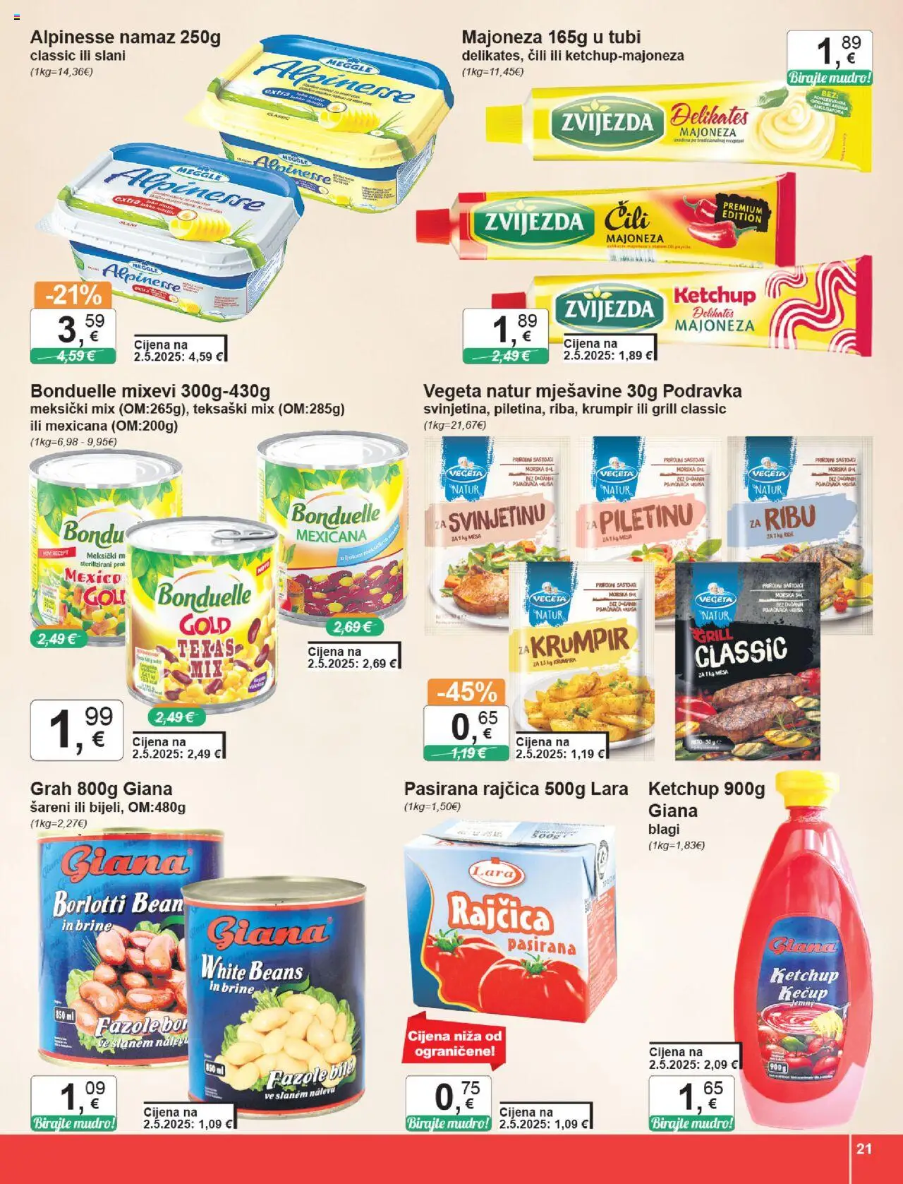 KTC katalog | vrijedi od 14.08.2025 | Stranica: 21 | Proizvodi: Podravka, Sol, Rajčica, Namaz