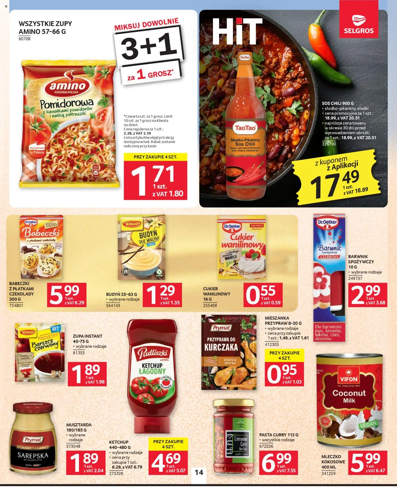 Selgros cash&carry gazetka od 05.03.2026 | Strona: 14 | Produkty: Czekolady, Ketchup, Barwnik spożywczy, Cukier