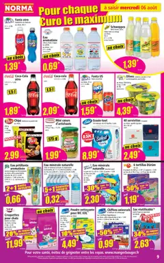  | Page: 9 | Produits: Eau minérale, Pêche, Pomme, Eau pétillante