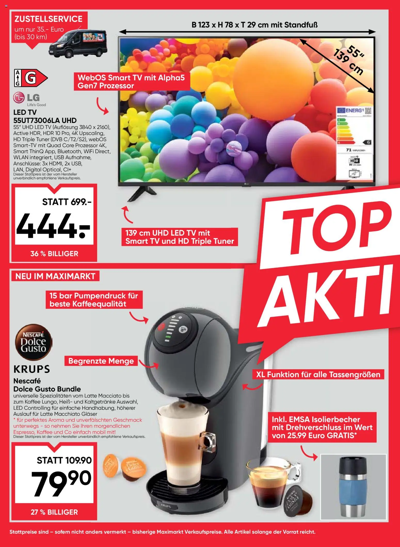 Maximarkt Flugblatt gültig ab 11.12.2025 | Seite: 32 | Produkte: TV, USB, Kaffee