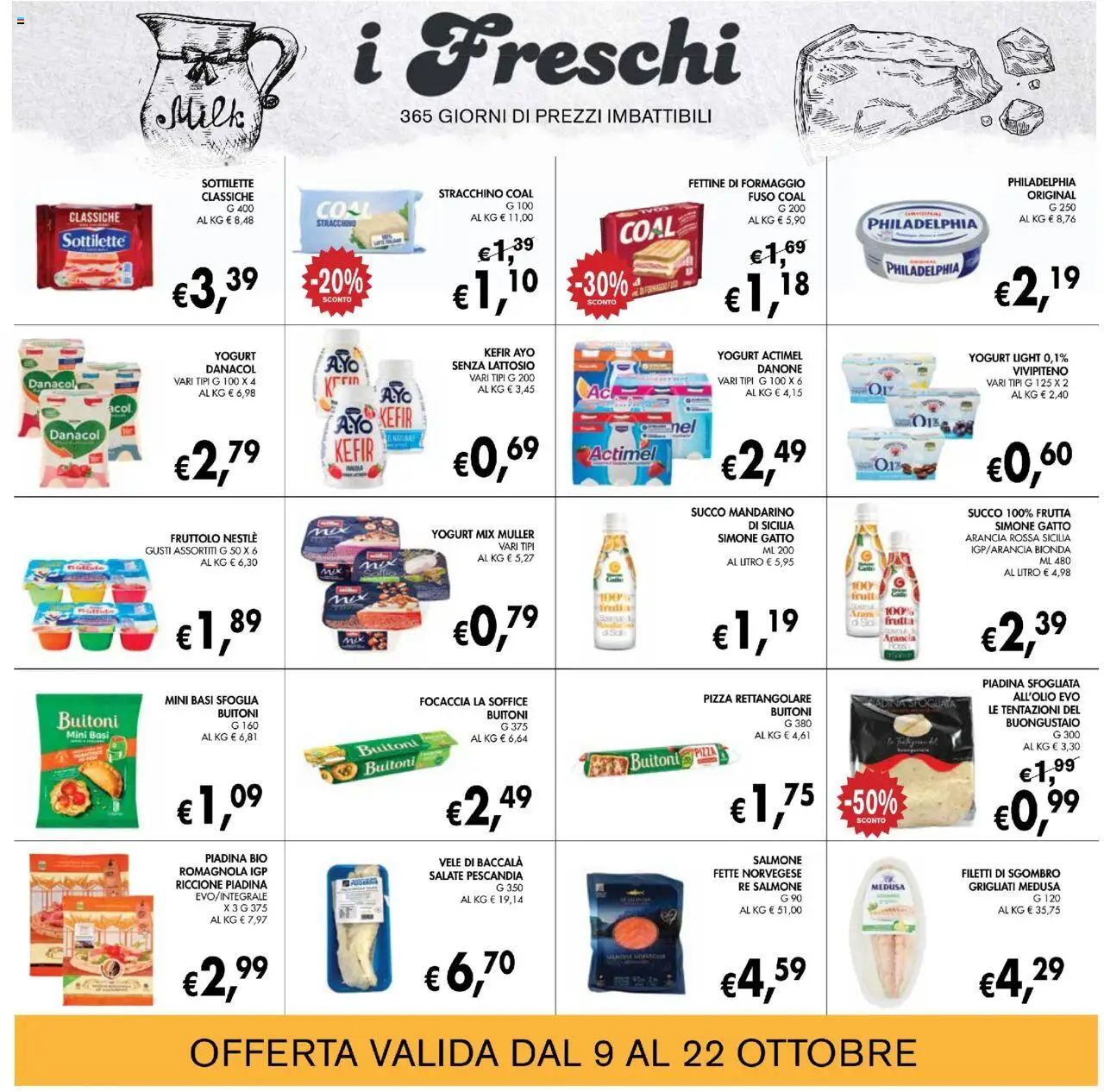 Volantino Coal del 09.10.2025 | Pagina: 10 | Prodotti: Yogurt, Pizza, Frutta, Piadina