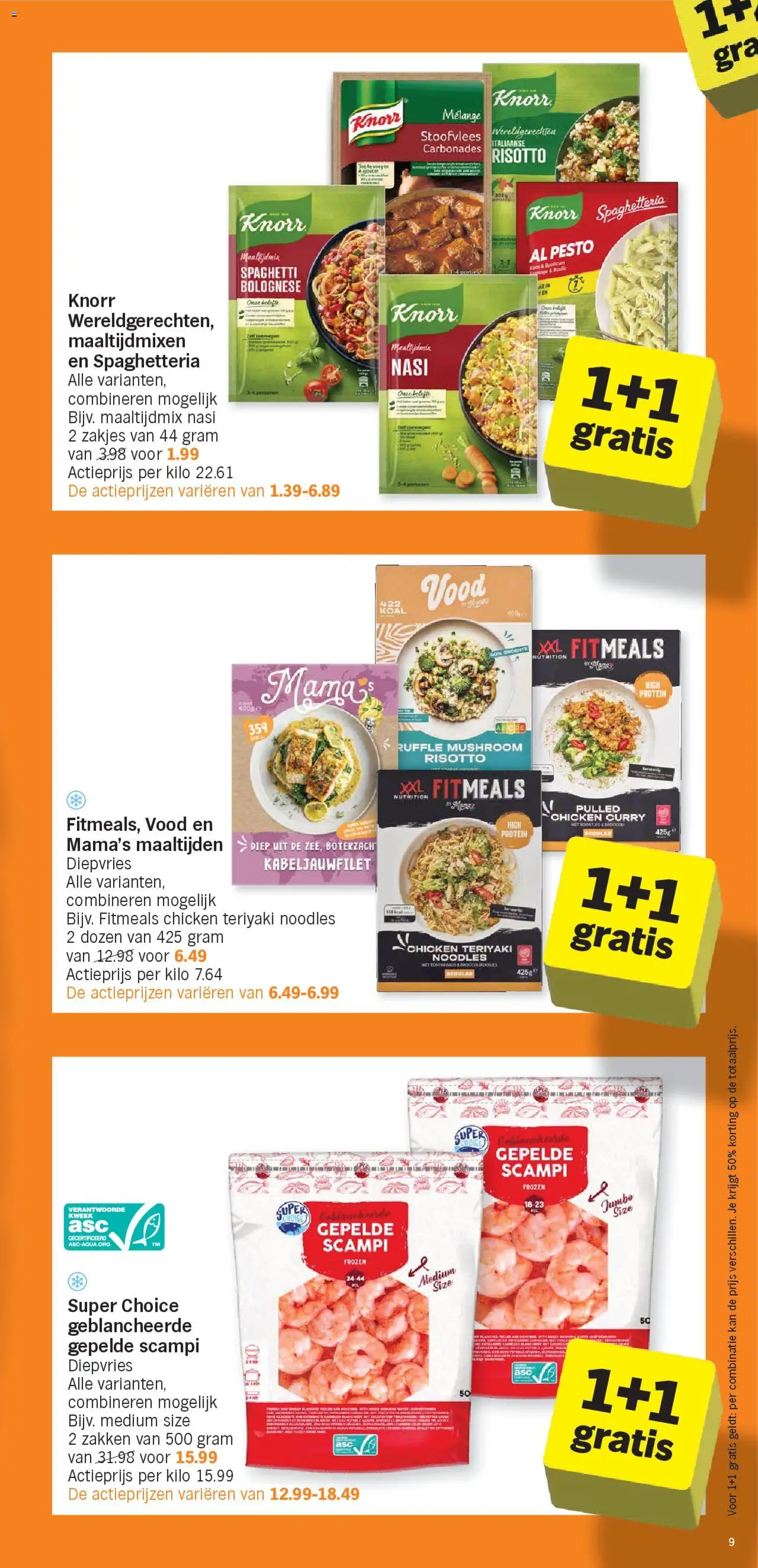  | Pagina: 9 | Producten: Stoofvlees, Scampi, Kan