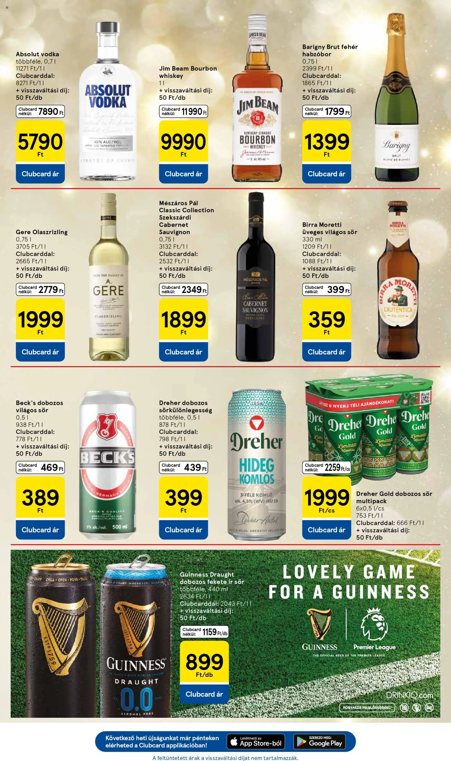 Tesco akciós ujság - amely érvényes a következő dátumtól: 20.11.2025 | Oldal: 27 | Termékek: Absolut vodka, Dobozos sör, Sör, Vodka