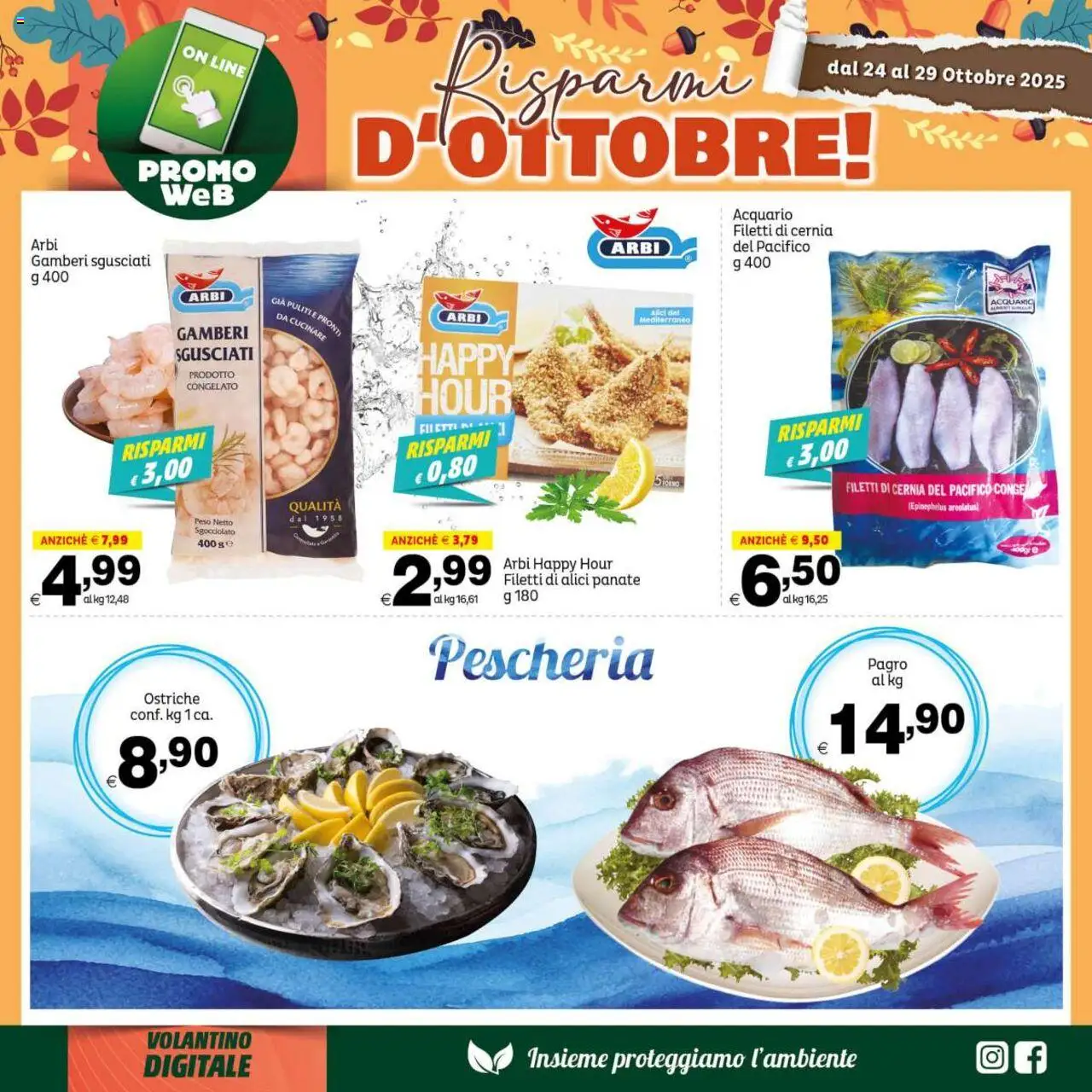 Volantino Elite Supermercati del 24.10.2025 | Pagina: 8 | Prodotti: Gamberi, Alici