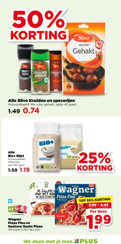 Alle Silvo Kruiden en specerijen, Mix voor gehakt, zakje 40 gram - Voorbeeld van een folder van Plus, geldig van 18.03.2026 | Pagina: 19 | Producten: Salami, Pizza, Rijst, Witte rijst
