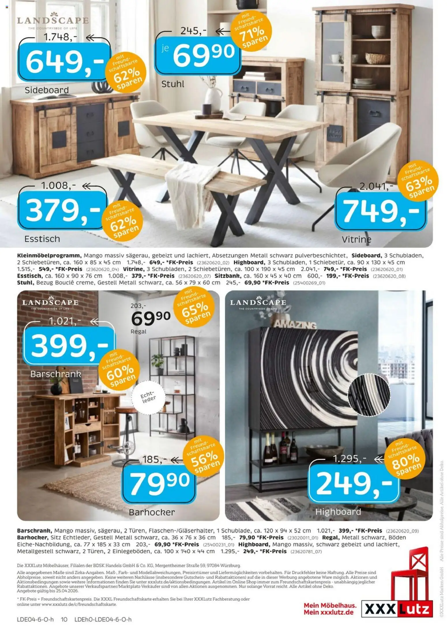 XXXLutz Junges Wohnen – gültig ab 11.04.2026 | Seite: 9 | Produkte: Esstisch, Vitrine, Stuhl, Mango