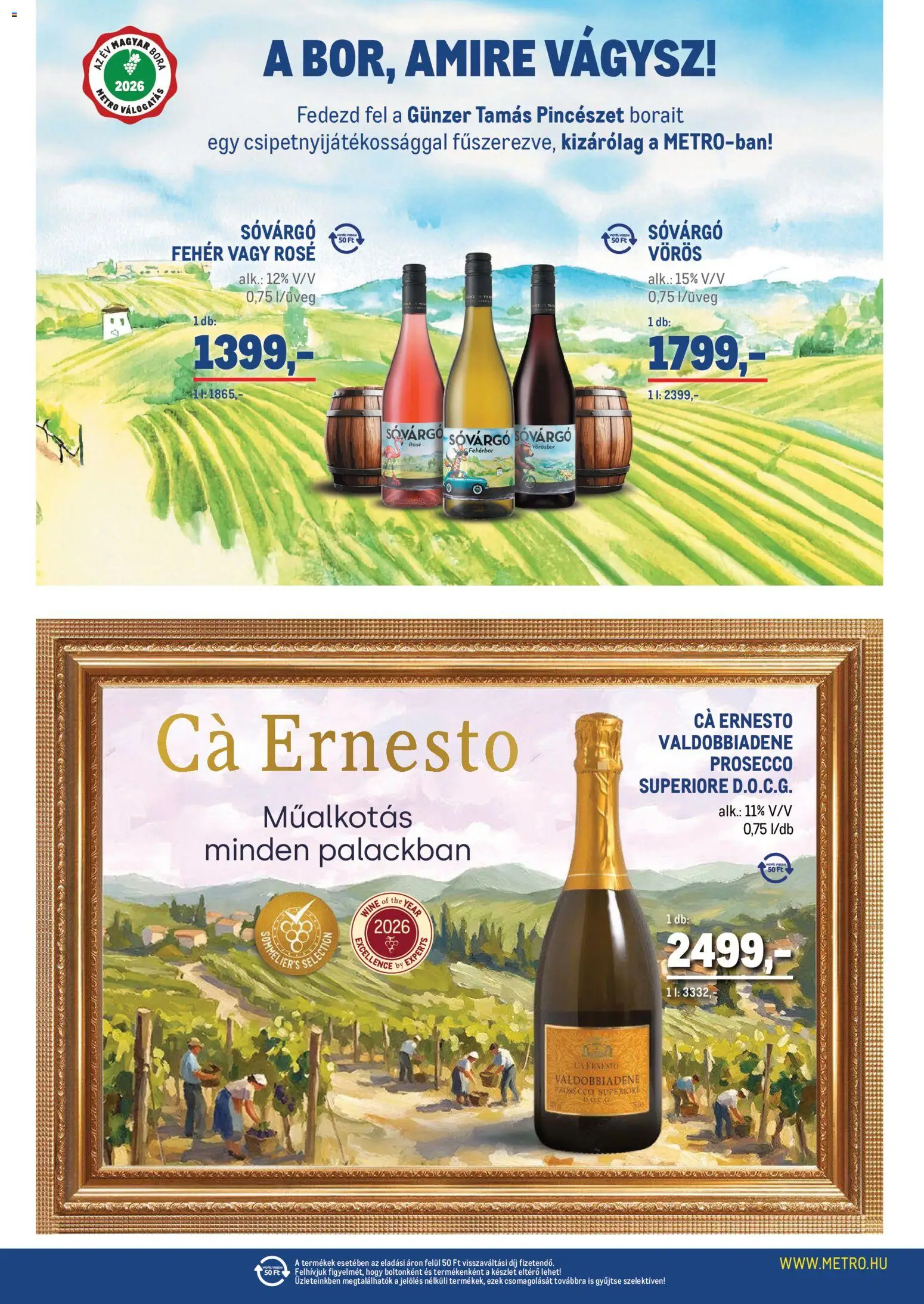 Metro akciós ujság - amely érvényes a következő dátumtól: 02.05.2026 | Oldal: 42 | Termékek: Bor, Fehérbor, Vörösbor