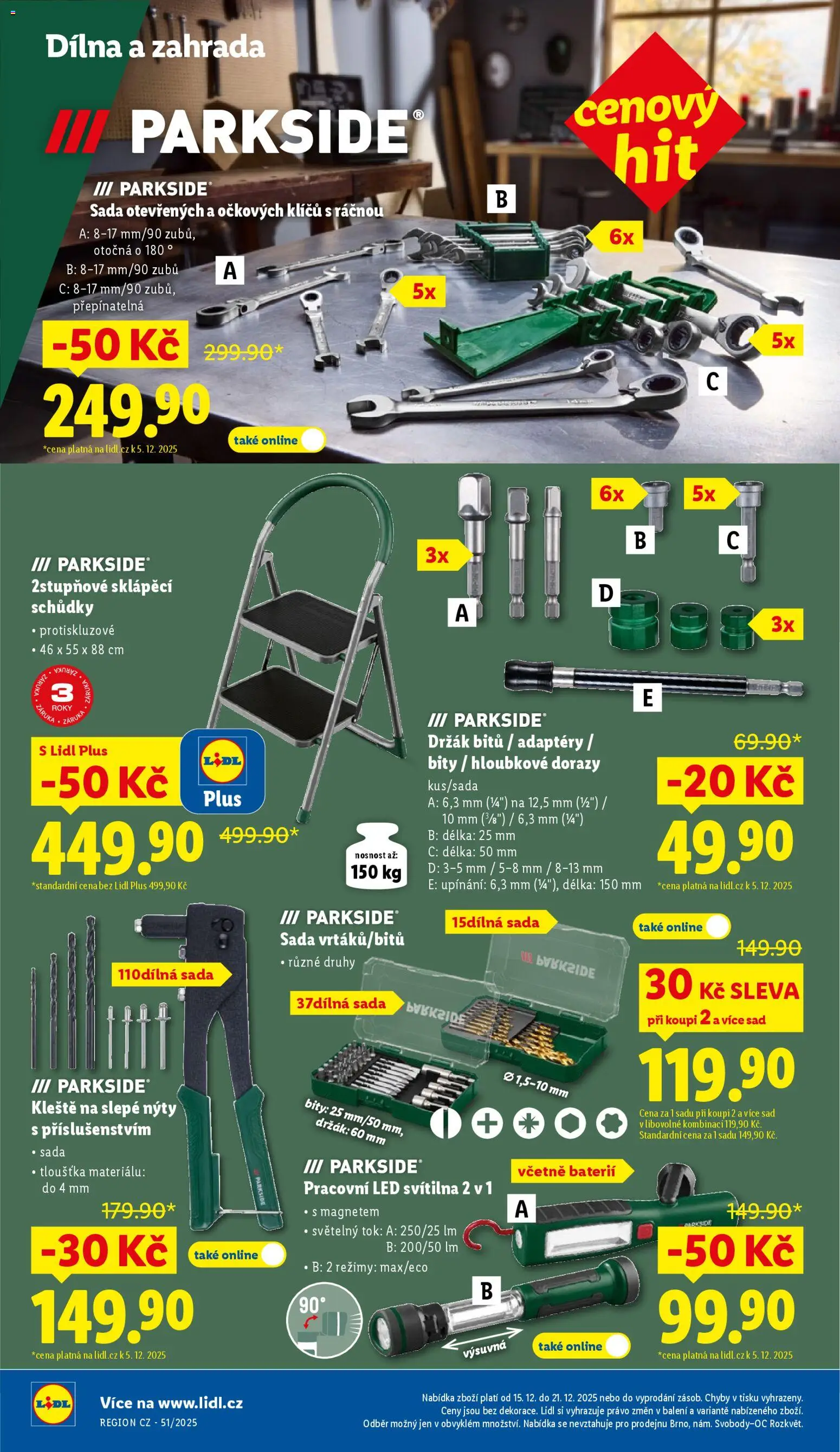 Lidl leták - Spotřební zboží od 15.12.2025 | Strana: 10 | Produkty: Parkside, Zahrada, LED, Svítilna