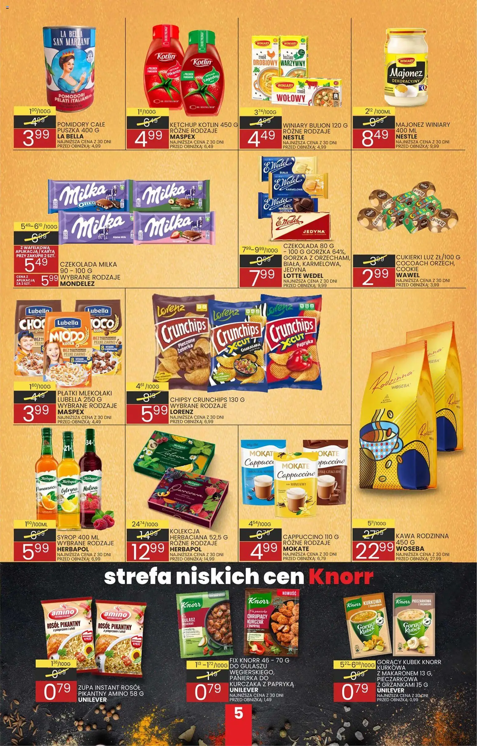Wafelek Gazetka od 26.01.2026 | Strona: 5 | Produkty: Cappuccino, Zupa, Kawa, Pomidory