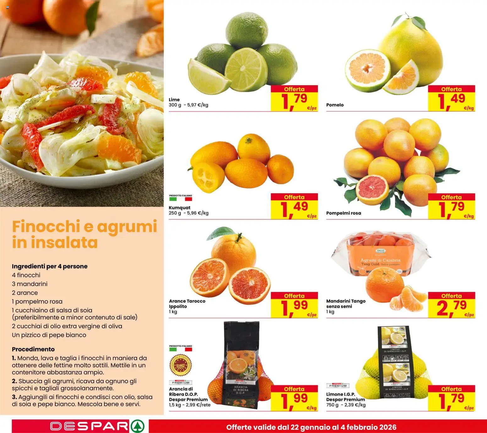 Volantino Despar del 22.01.2026 | Pagina: 10 | Prodotti: Sale, Limone, Agrumi, Lime