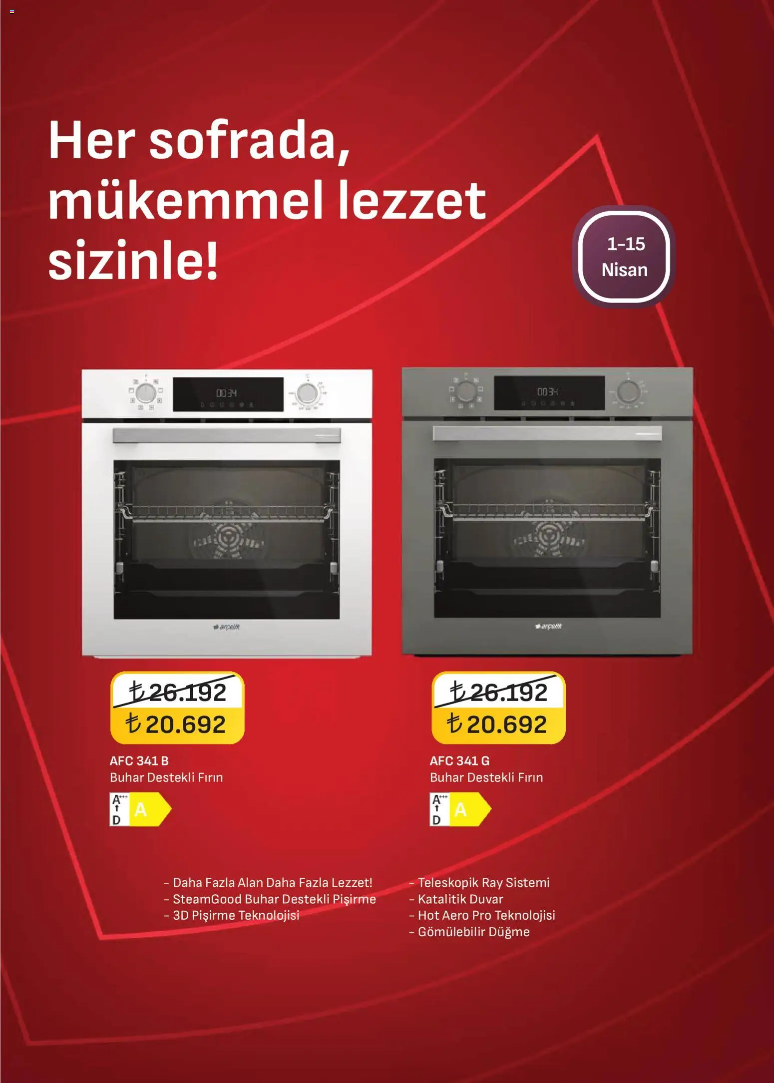 Arçelik - Ankastre Kataloğu - 01.04.2026 tarihinden itibaren geçerlidir | Sayfa: 22