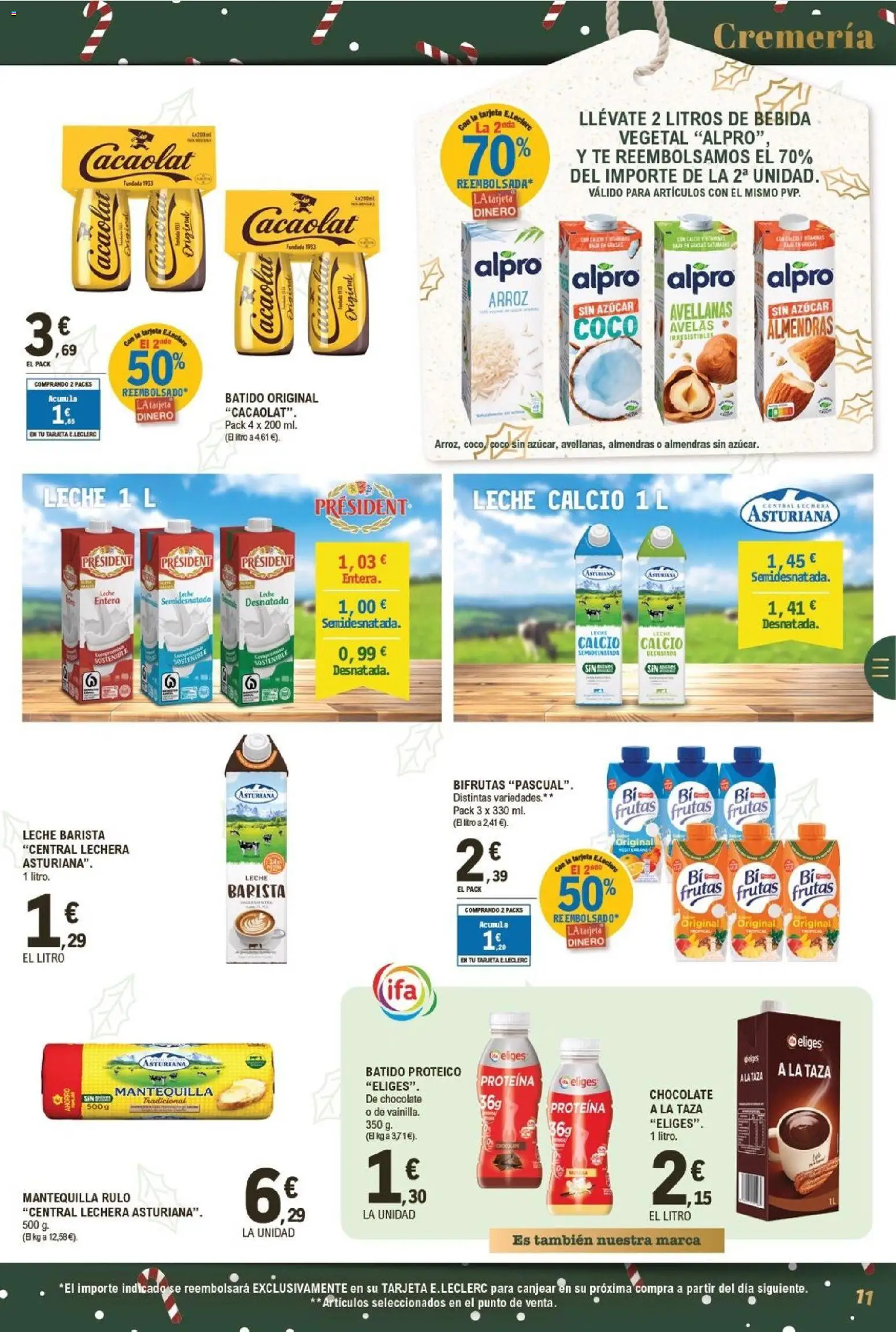 E.Leclerc folleto │ válido desde el 03.12.2025 | Página: 11 | Productos: Leche entera, Chocolate, Τυρόπιτα, Συσκευή ροής