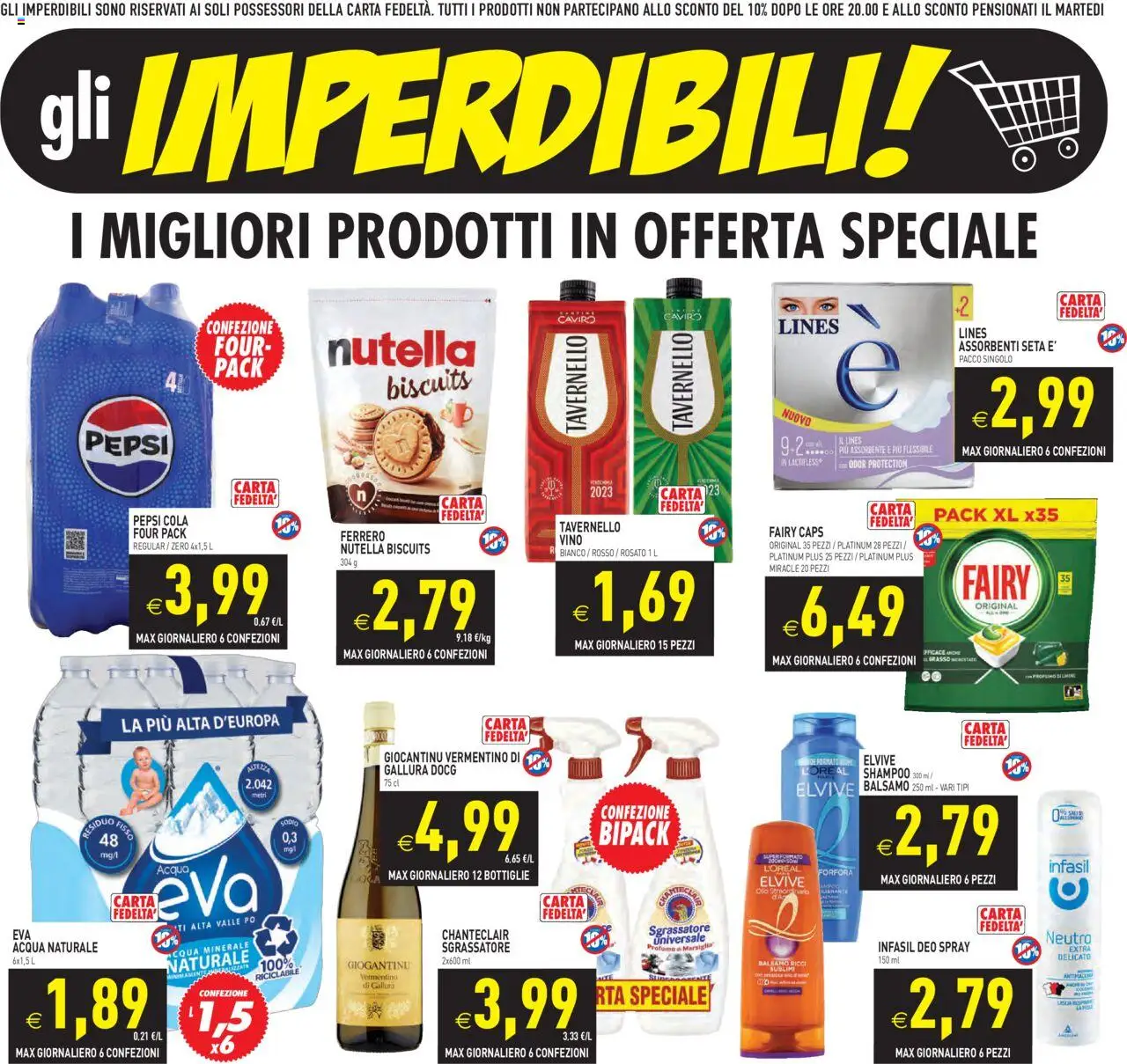 Volantino PIM Supermercati del 08.10.2025 | Pagina: 3 | Prodotti: Shampoo, Nutella, Pepsi, Profumo