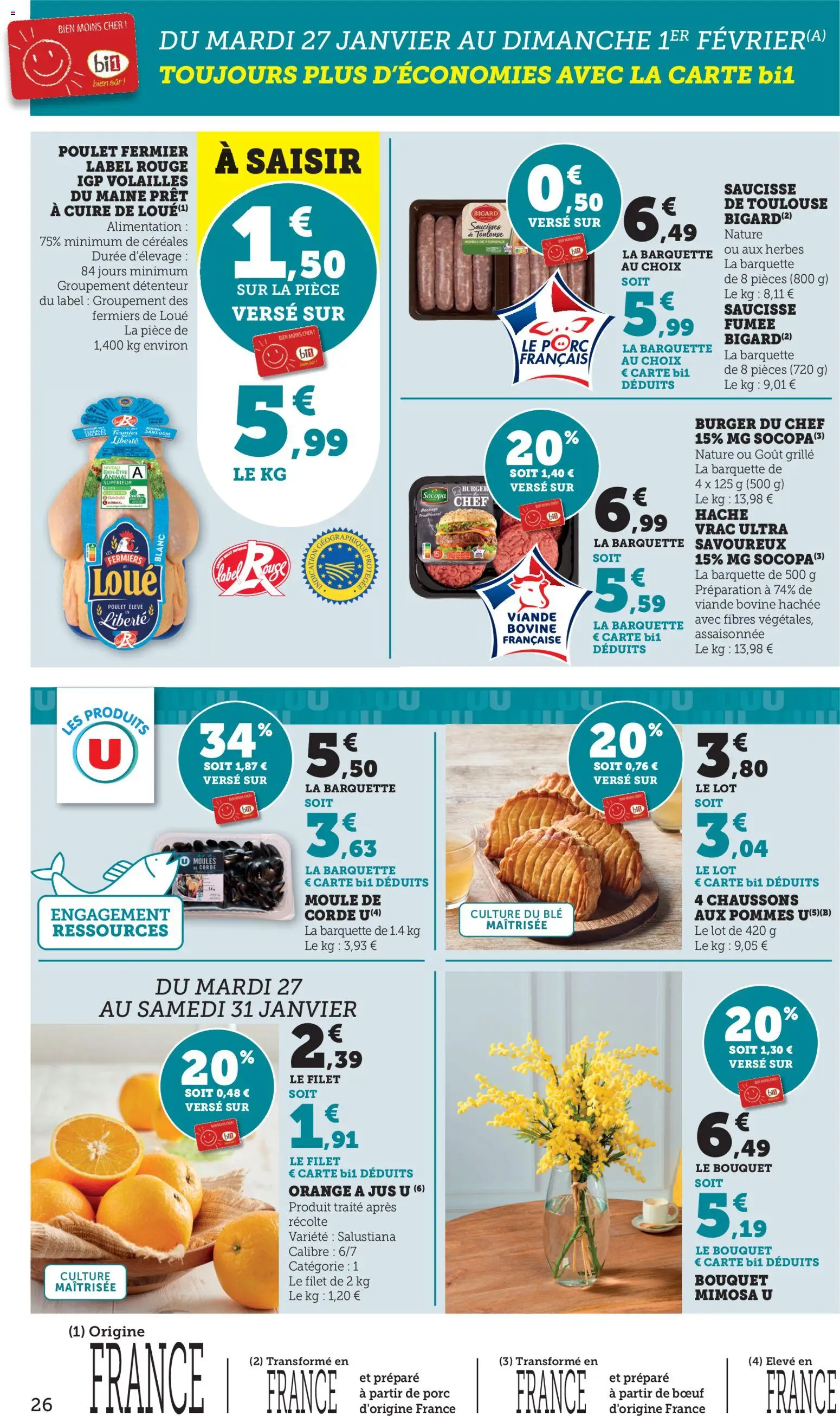 {H1} | Page: 26 | Produits: Orange a Jus, Porc, Céréales, Viande bovine