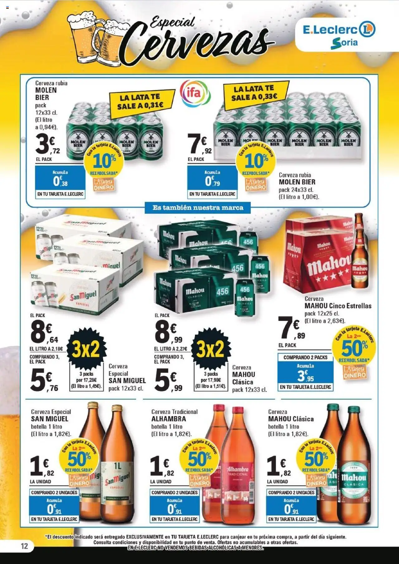 E.Leclerc folleto │ válido desde el 15.10.2025 | Página: 12 | Productos: Cerveza, Té