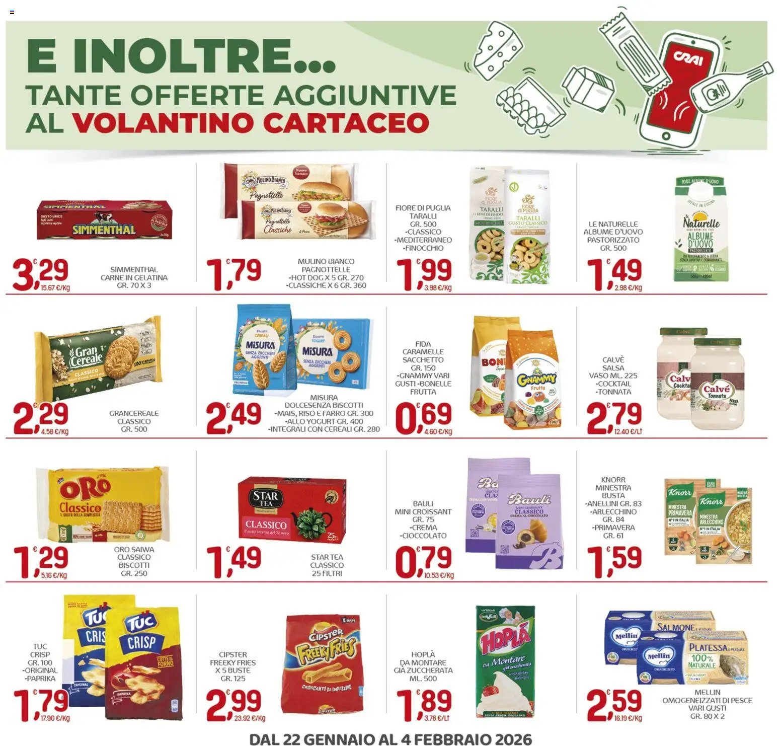 Volantino CRAI del 22.01.2026 | Pagina: 23 | Prodotti: Crema, Cereali, Salsa, Vaso