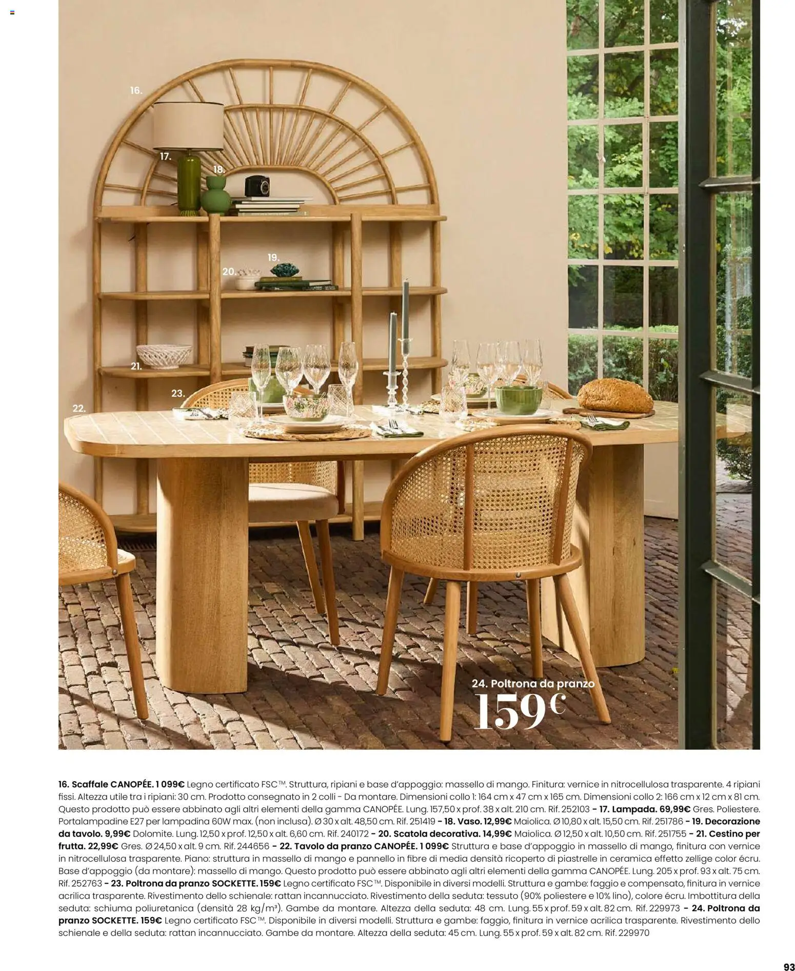 Volantino Maisons du Monde del 12.02.2026 | Pagina: 93 | Prodotti: Scaffale, Poltrona, Tavolo, Cestino
