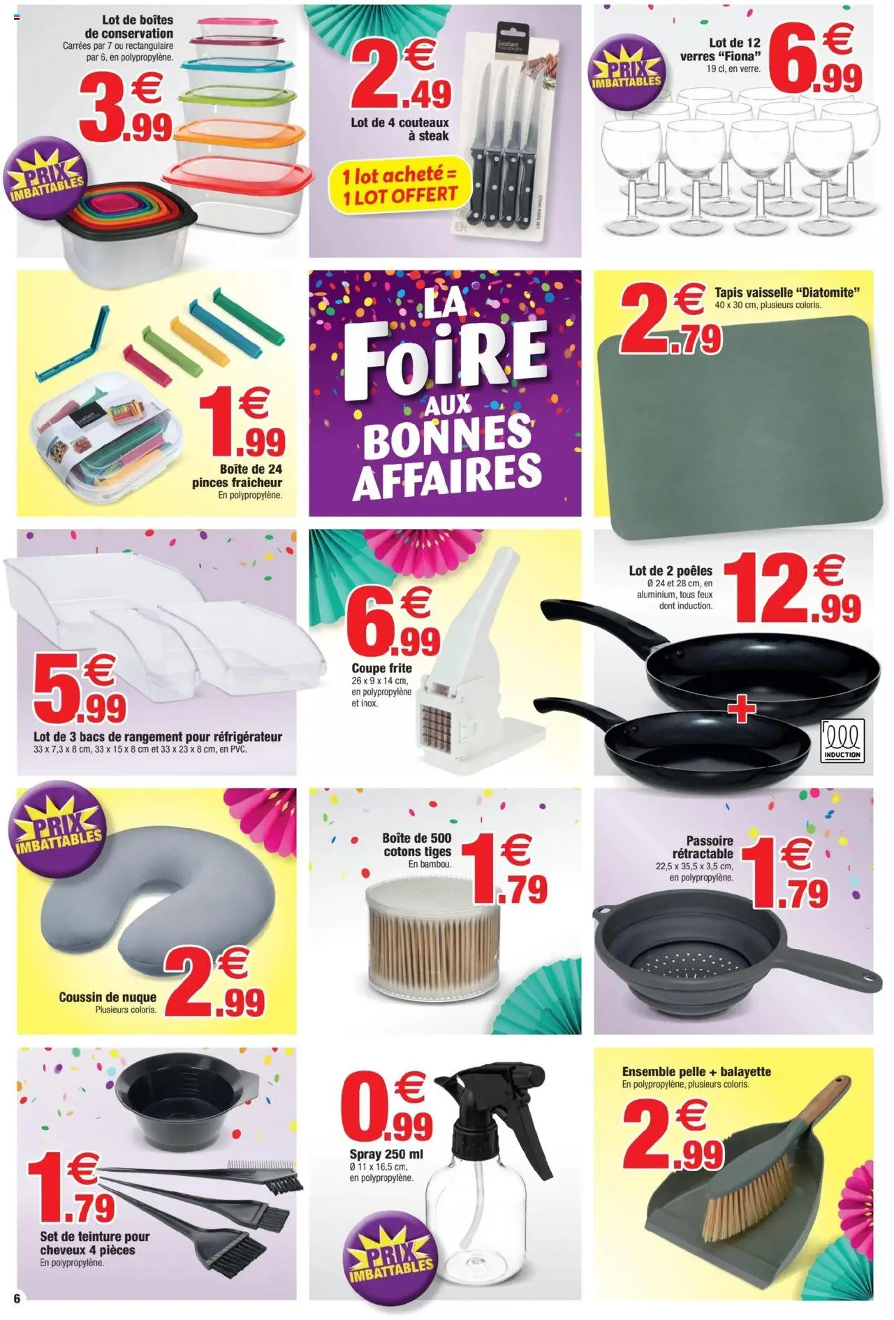  | Page: 6 | Produits: Pinces, Réfrigérateur, Teinture pour cheveux, Tapis