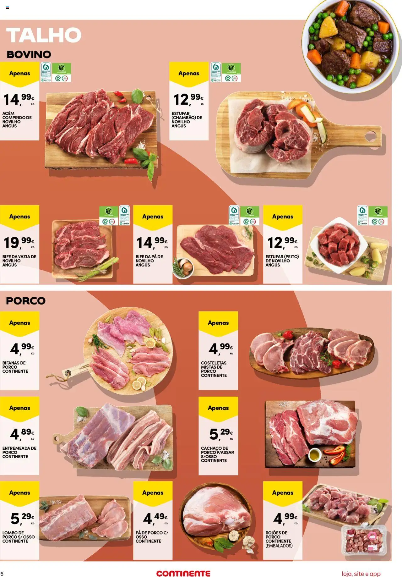 Continente Semanal Continente Bom Dia │ válido de 12.08.2025 | Página: 5 | Produtos: Lombo, Pá