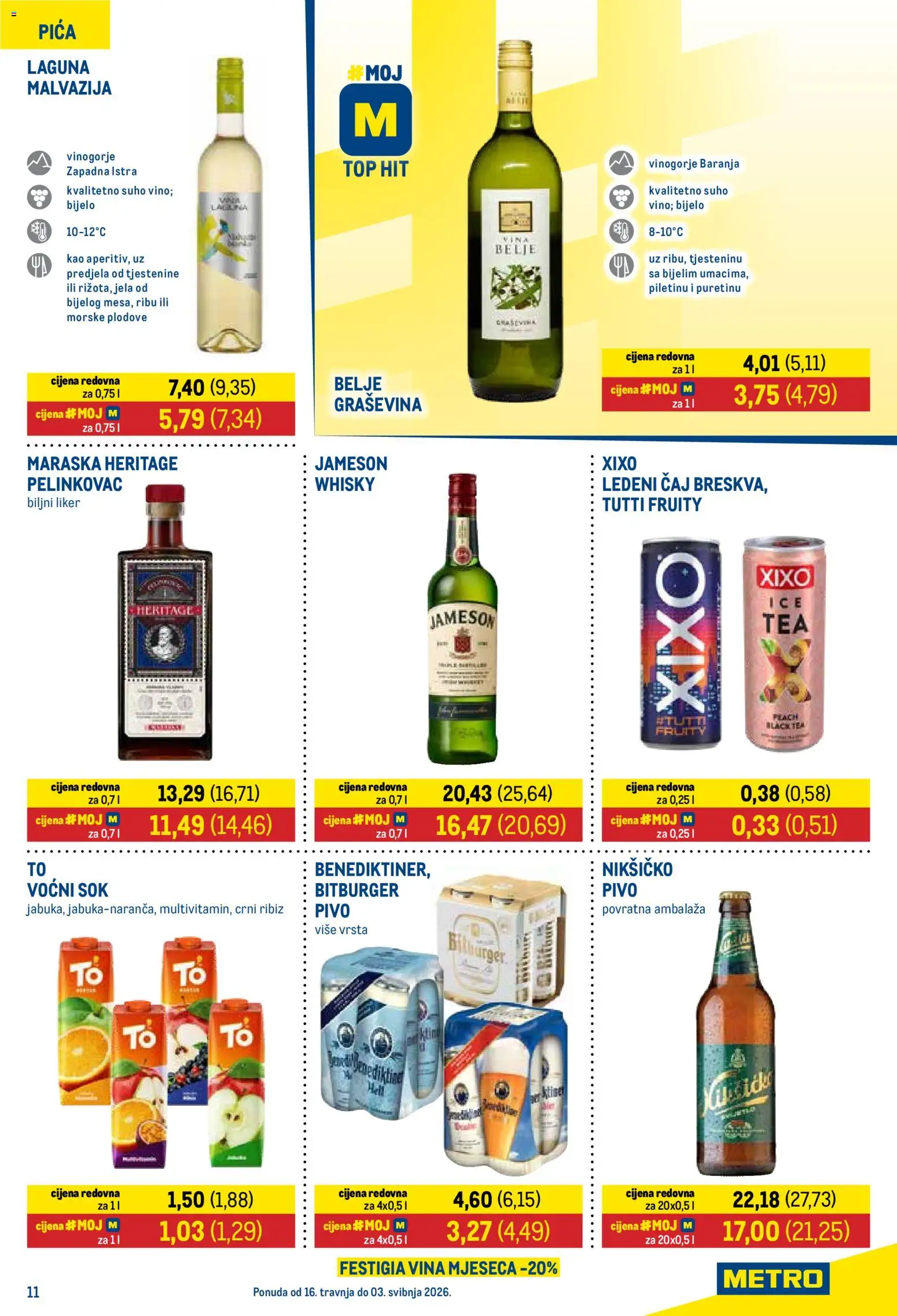Metro katalog | vrijedi od 16.04.2026 | Stranica: 11 | Proizvodi: Pelinkovac, Ledeni čaj, Čaj, Liker