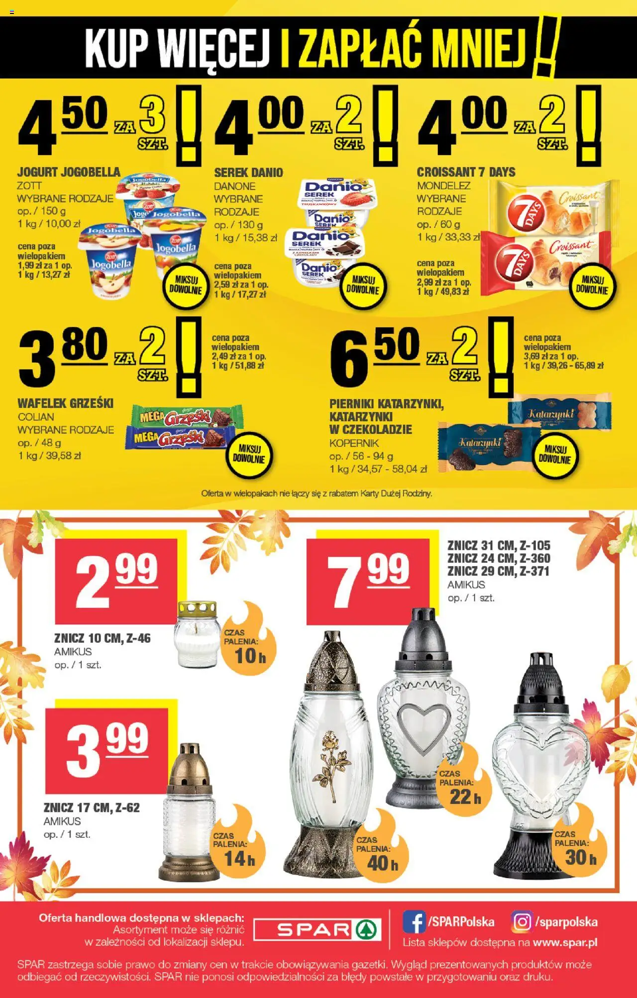 Spar Gazetka od 22.10.2025 | Strona: 8 | Produkty: Pierniki, Serek, Jogurt