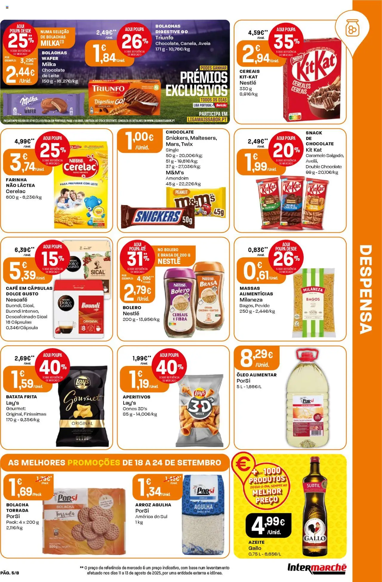 Intermarché Folheto Mini │ válido de 18.09.2025 | Página: 5 | Produtos: Aveia, Azeite, Milaneza, Chocolate