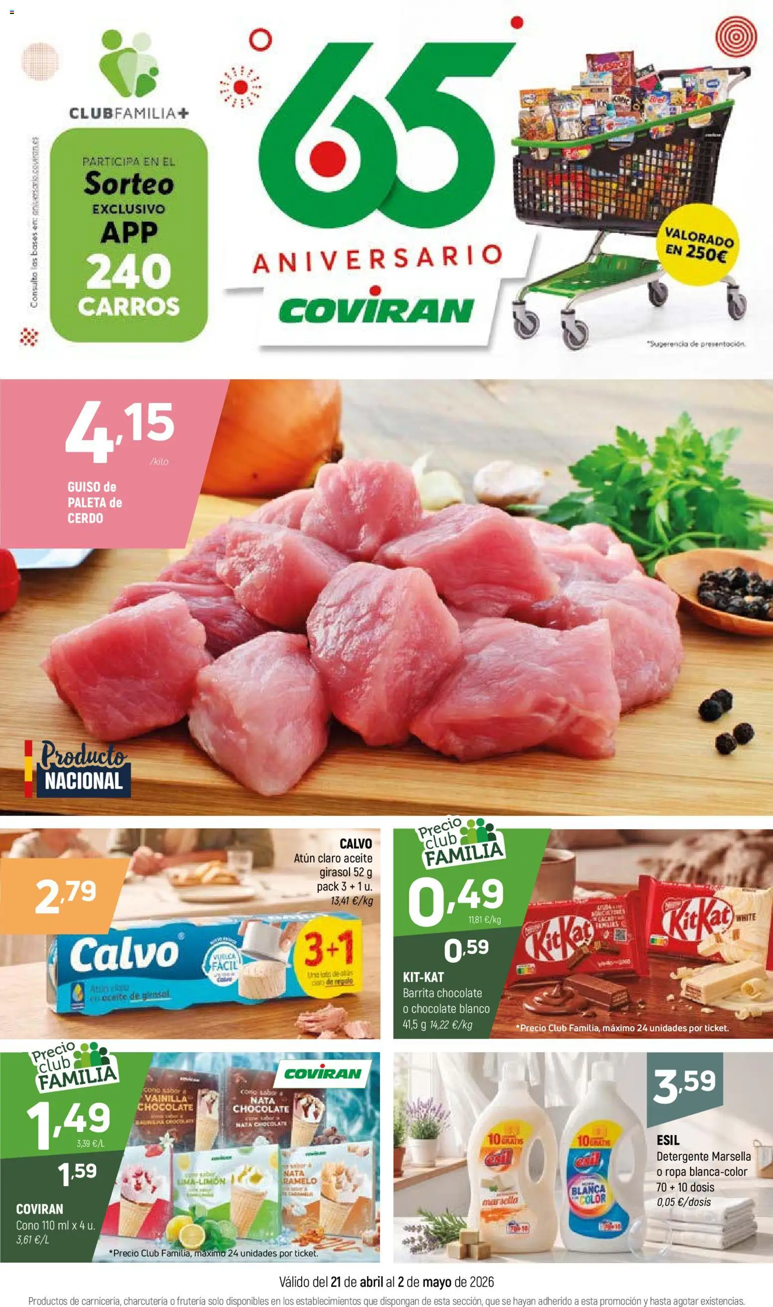 Coviran - Figueres │ válido desde el 21.04.2026 | Página: 1 | Productos: Detergente, Chocolate, Ropa, Atún claro