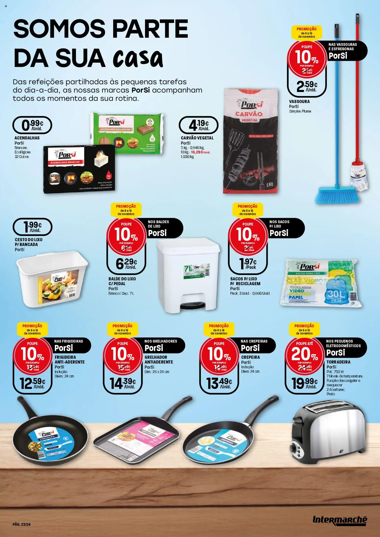 Intermarché folheto │ válido de 06.11.2025 | Página: 23 | Produtos: Balde, Frigideira, Carvão vegetal, Vassoura