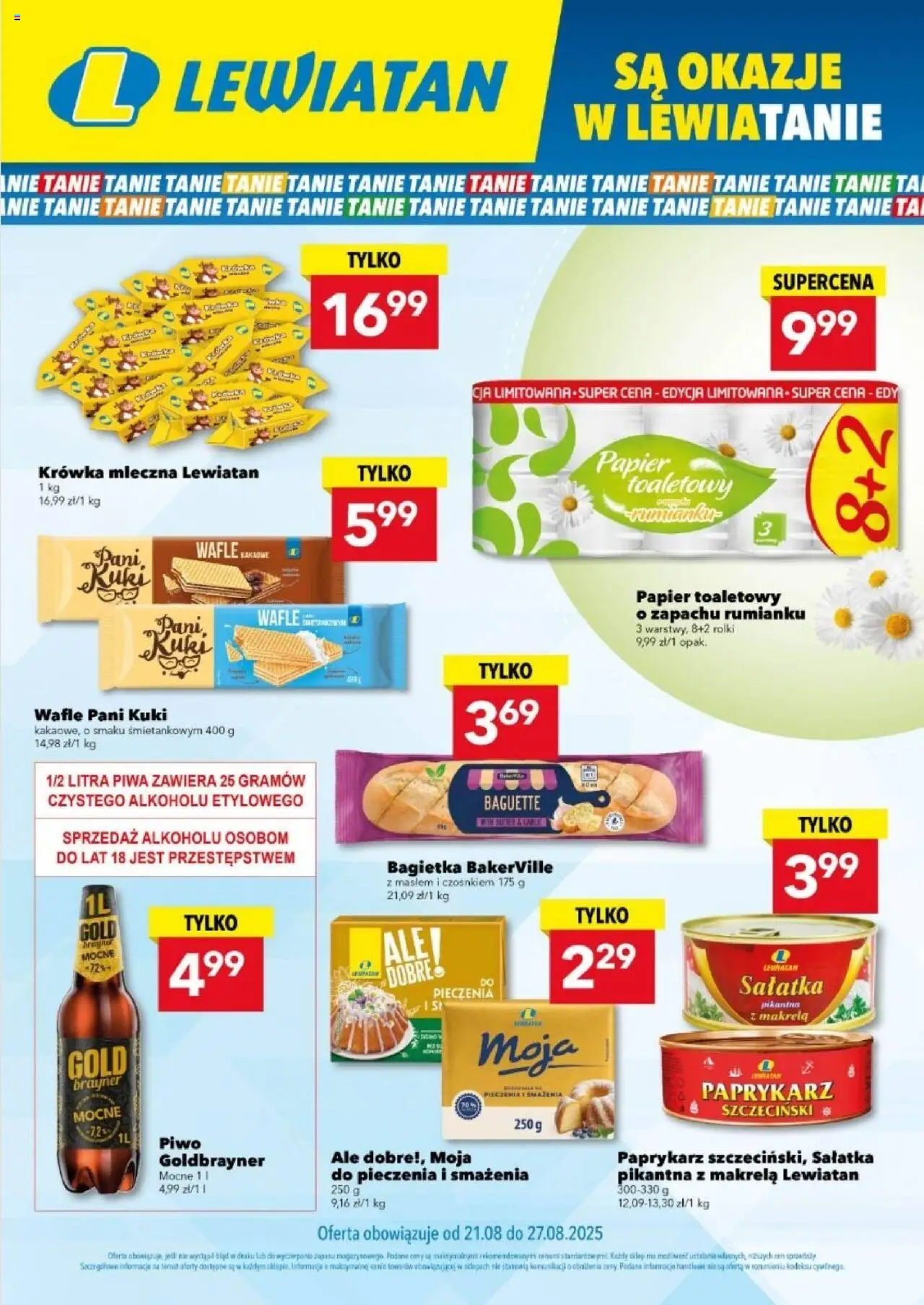 Lewiatan gazetka - Są okazje w Lewiatanie od 21.08.2025 | Strona: 1 | Produkty: Papier toaletowy, Krowka, Makrela, Sałatka