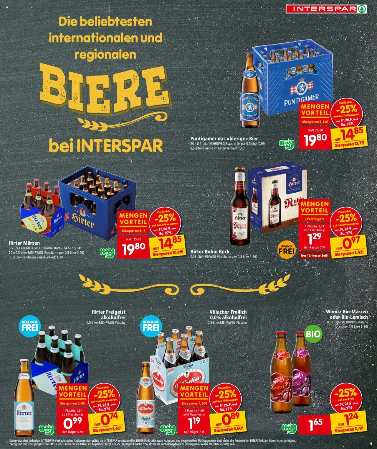Interspar Flugblatt gültig ab 25.09.2025 | Seite: 7 | Produkte: Bier