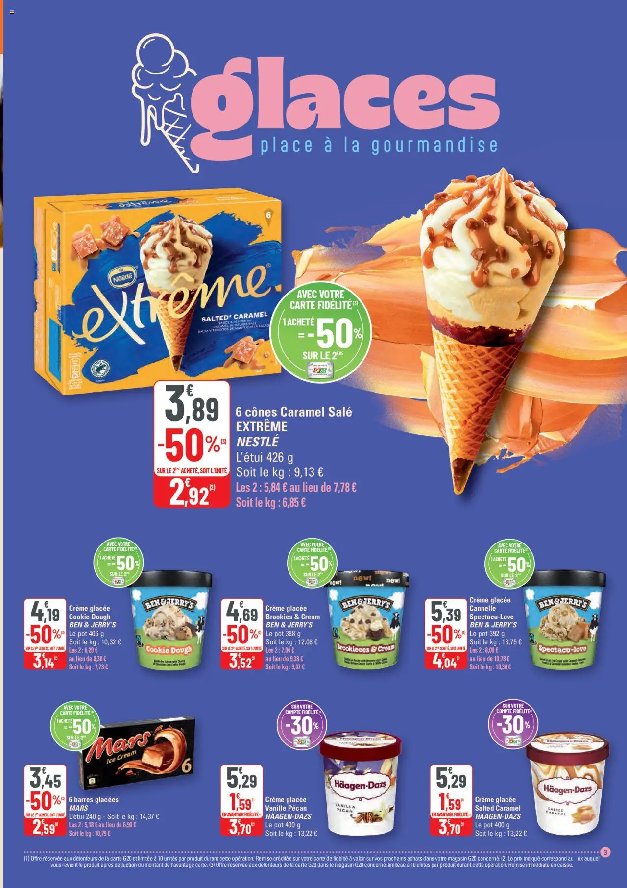  | Page: 3 | Produits: Glaces, Cannelle, Cônes, Crème