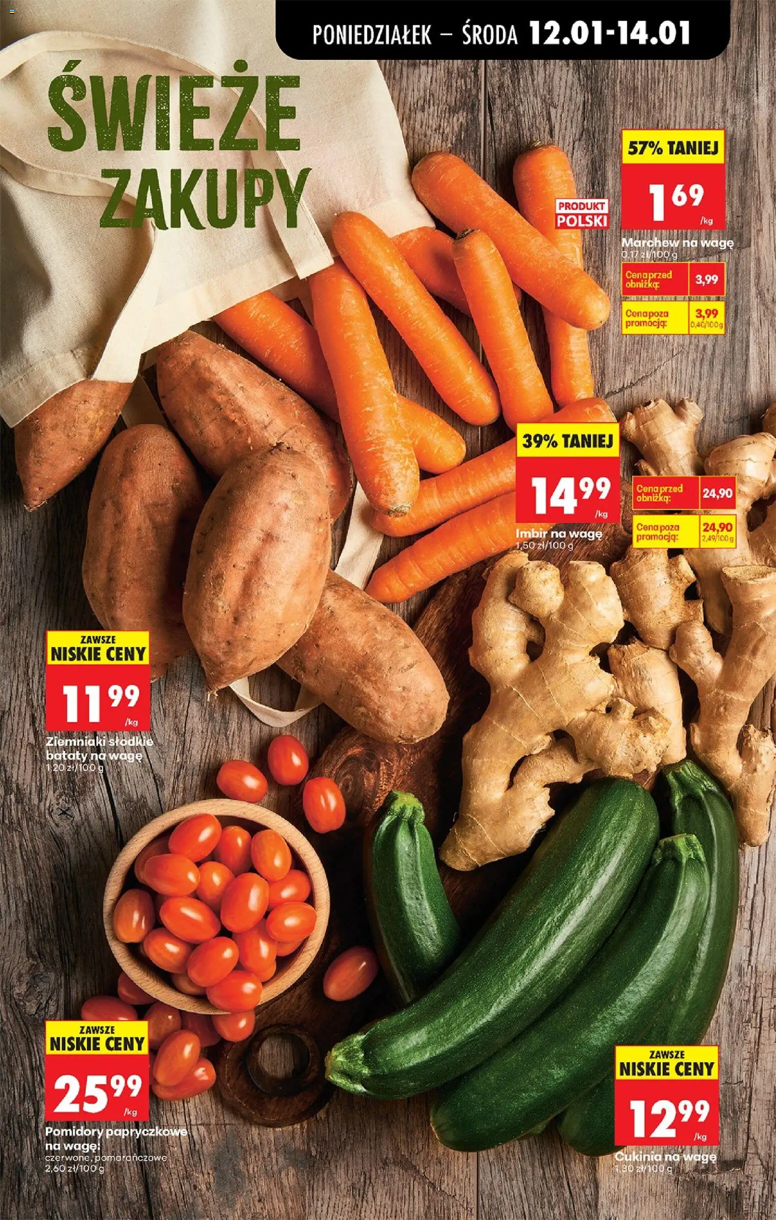 Biedronka gazetka od 12.01.2026 | Strona: 31 | Produkty: Cukinia, Bataty, Pomidory, Ziemniaki