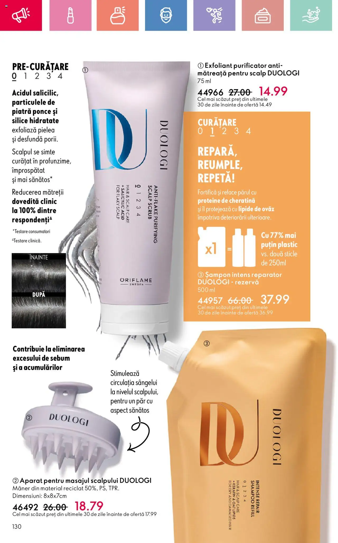 Noul catalog Oriflame – valabil de la 06.07.2025 | Pagină: 130 | Produse: Exfoliant, Piatră ponce, Scrub, Mâner