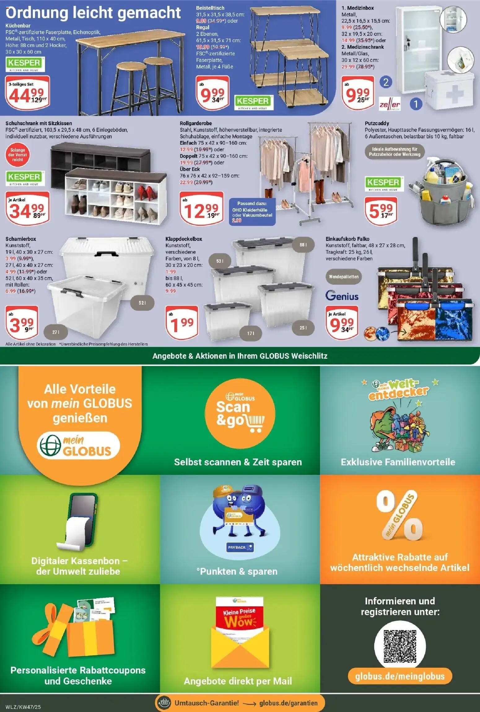 Globus prospekt Weischlitz	 – gültig ab 17.11.2025 | Seite: 23 | Produkte: Beistelltisch, Regal