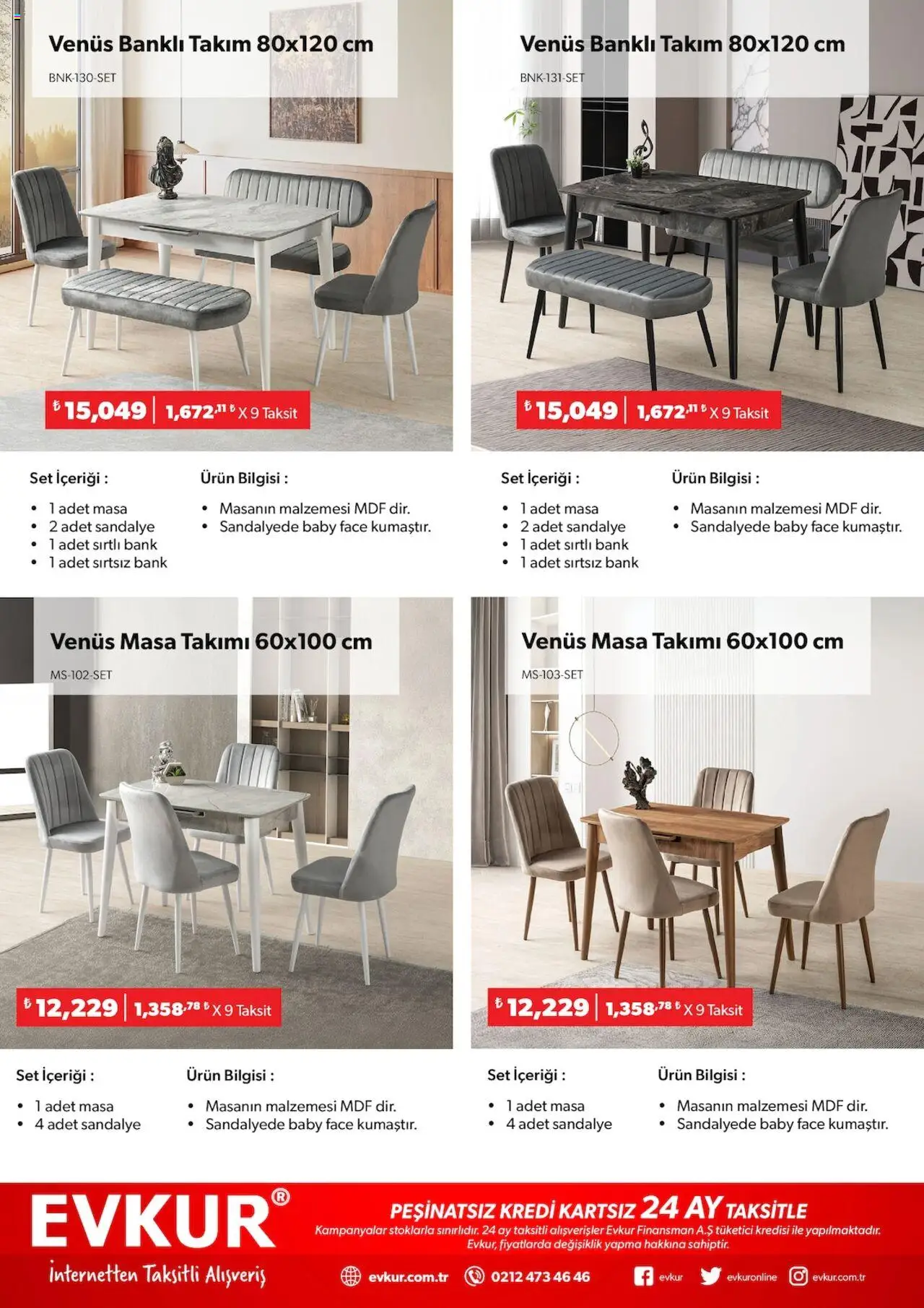 Evkur Katalog - 06.10.2025 tarihinden itibaren geçerlidir | Sayfa: 20 | Ürünler: Masa, Sandalye