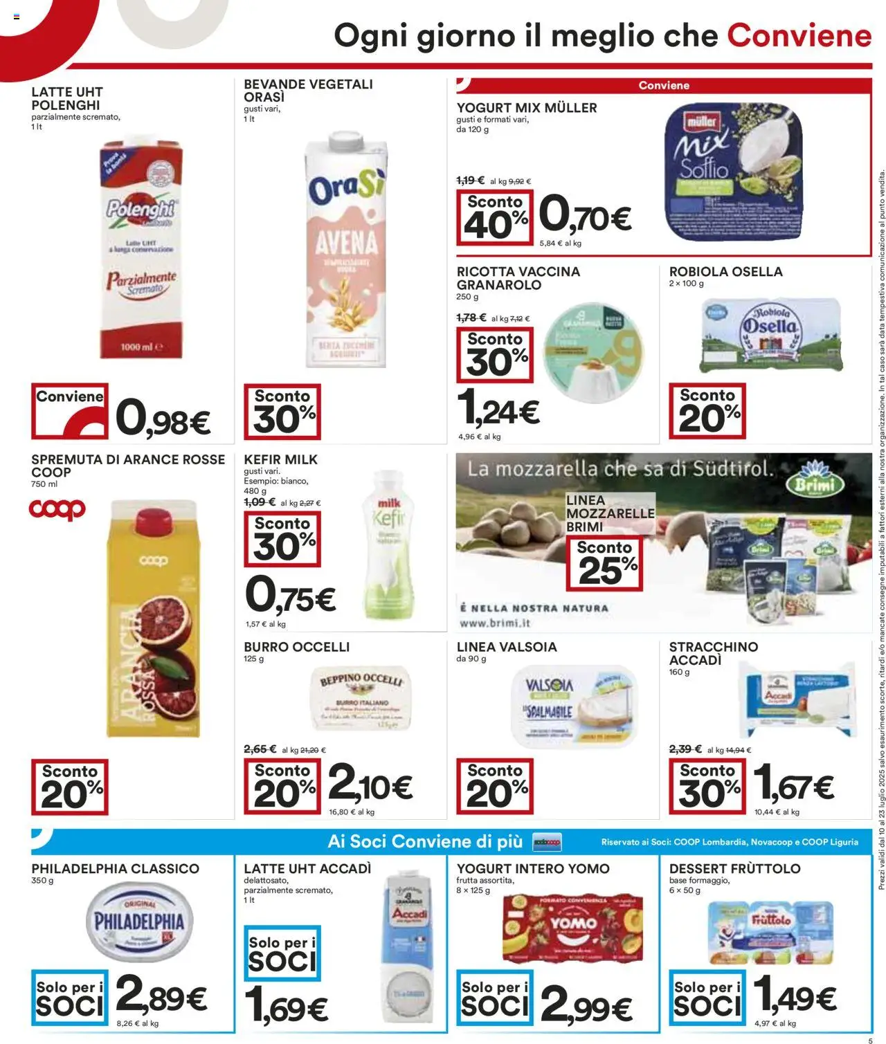 Volantino COOP del 10.07.2025 | Pagina: 5 | Prodotti: Arance, Stracchino, Ricotta, Robiola