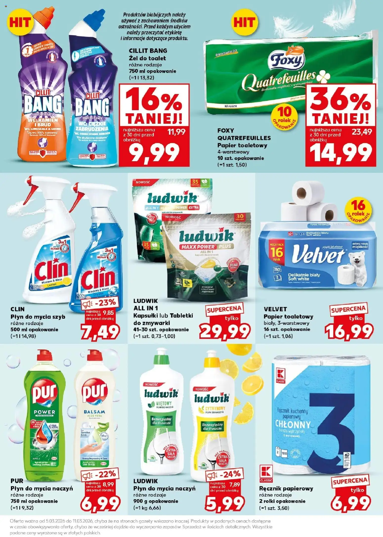 Kaufland gazetka - Mocny start od 09.03.2026 | Strona: 27 | Produkty: Płyn do mycia szyb, Cleaner, Ręcznik papierowy, Płyn do mycia naczyń