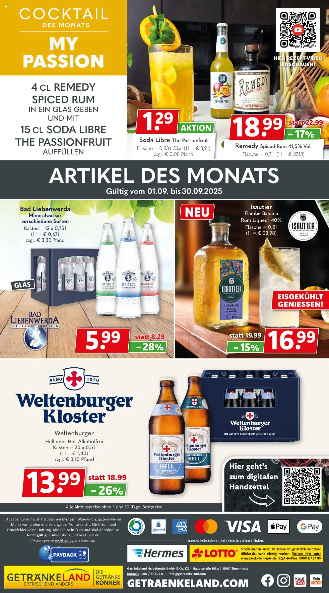 Getränkeland Prospekt 	 - gültig ab dem 01.09.2025 | Seite: 15 | Produkte: Rum, Bad, Mineralwasser