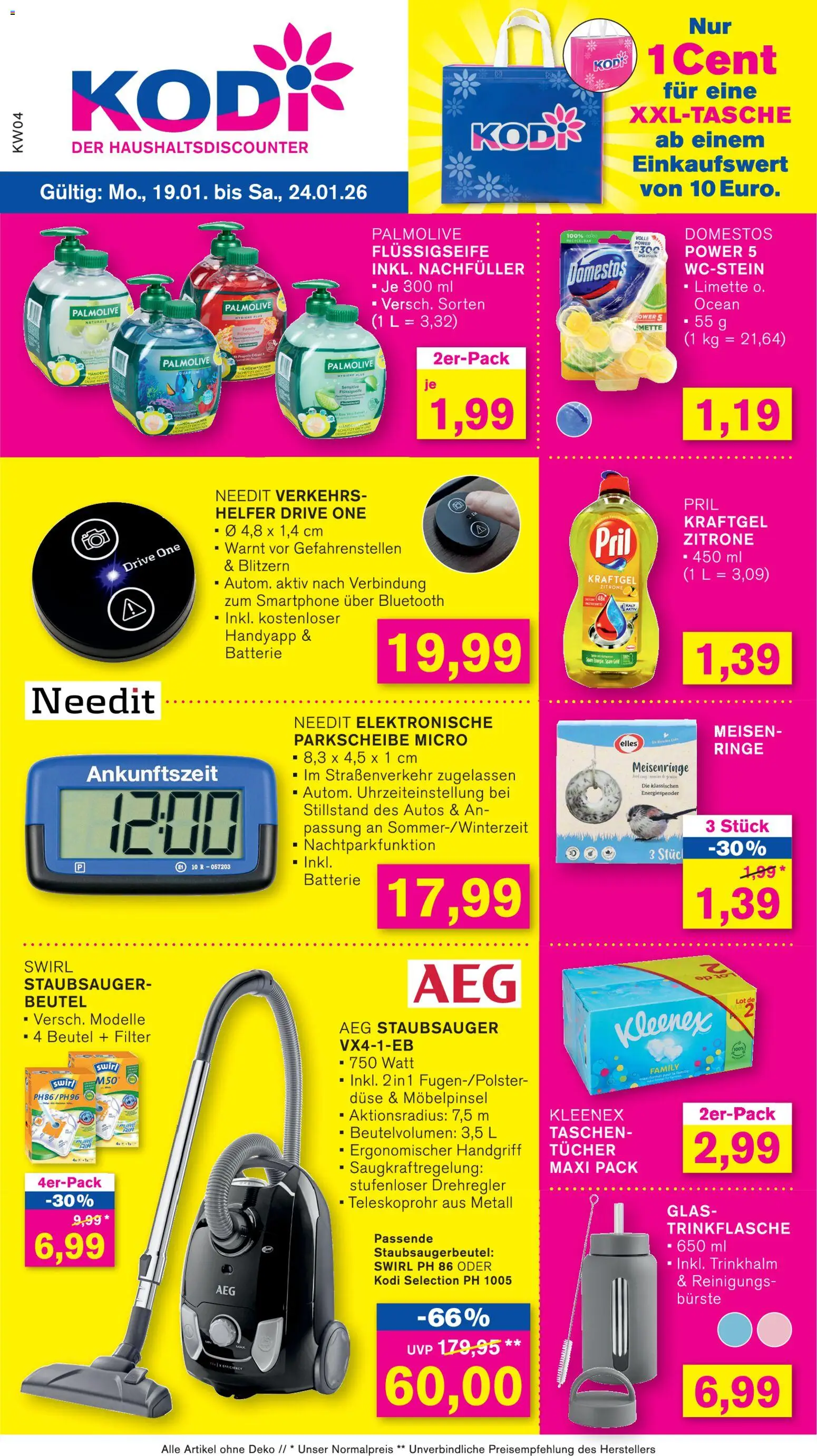 KODi Prospekt 	 – gültig ab 19.01.2026 | Seite: 1 | Produkte: AEG, Staubsauger, Cola, Limette