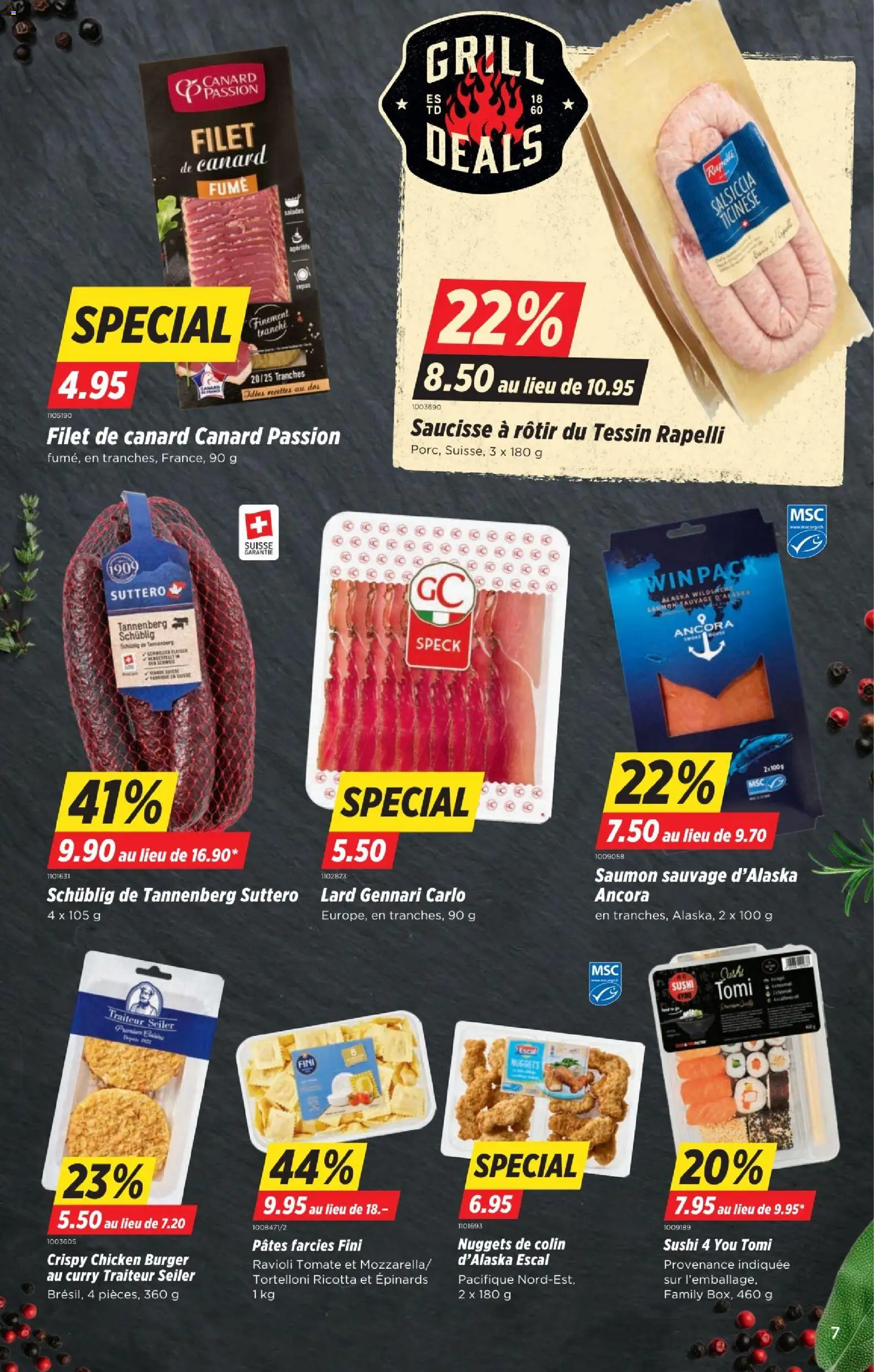 Denner aktionen FR – gültig ab 16.04.2026 | Seite: 7 | Produkte: Burger, Pasta, Grill