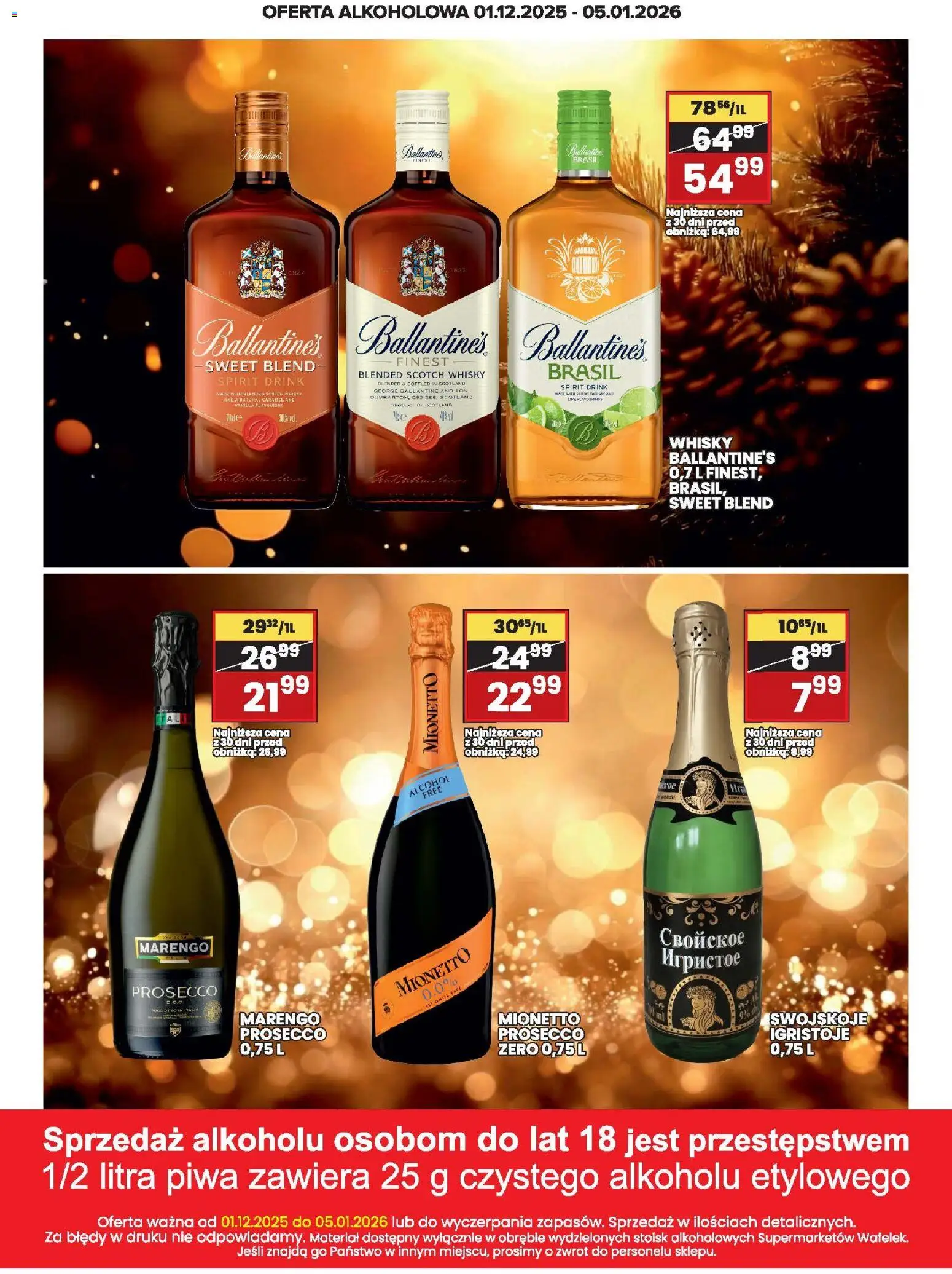 Wafelek Gazetka alkoholowa od 01.12.2025 | Strona: 6 | Produkty: Whisky, Prosecco