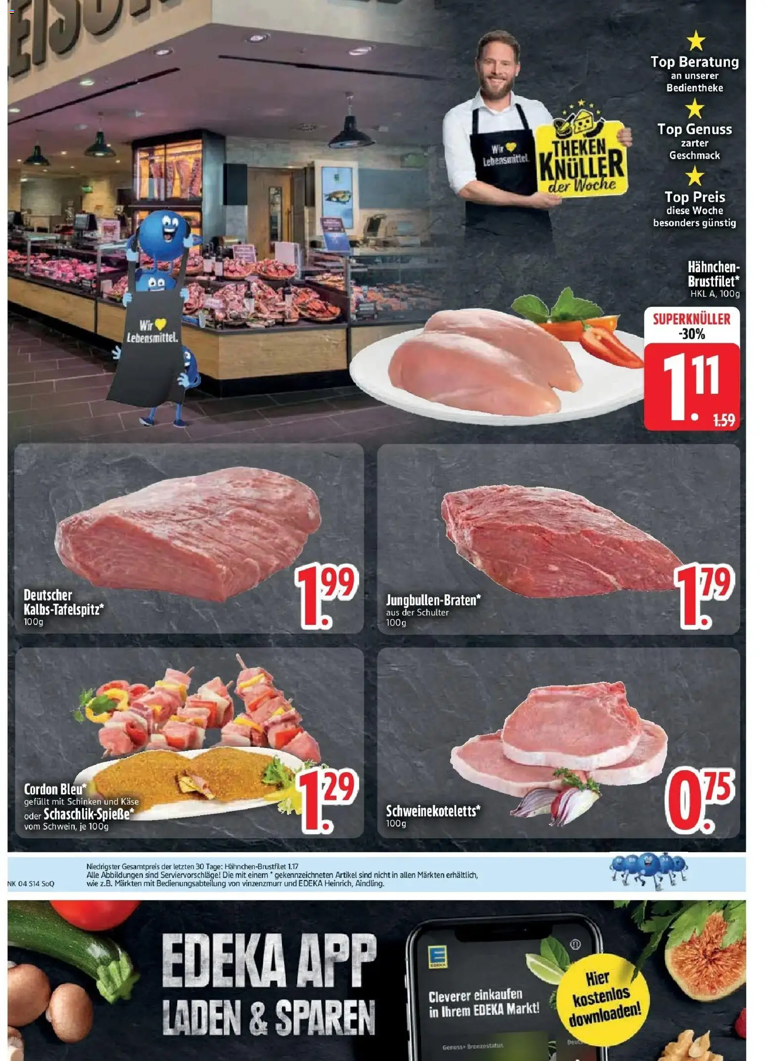 Edeka prospekt Inning/Ammersee	 – gültig ab 18.01.2026 | Seite: 16 | Produkte: Top, Hahnchen, Käse, Schinken