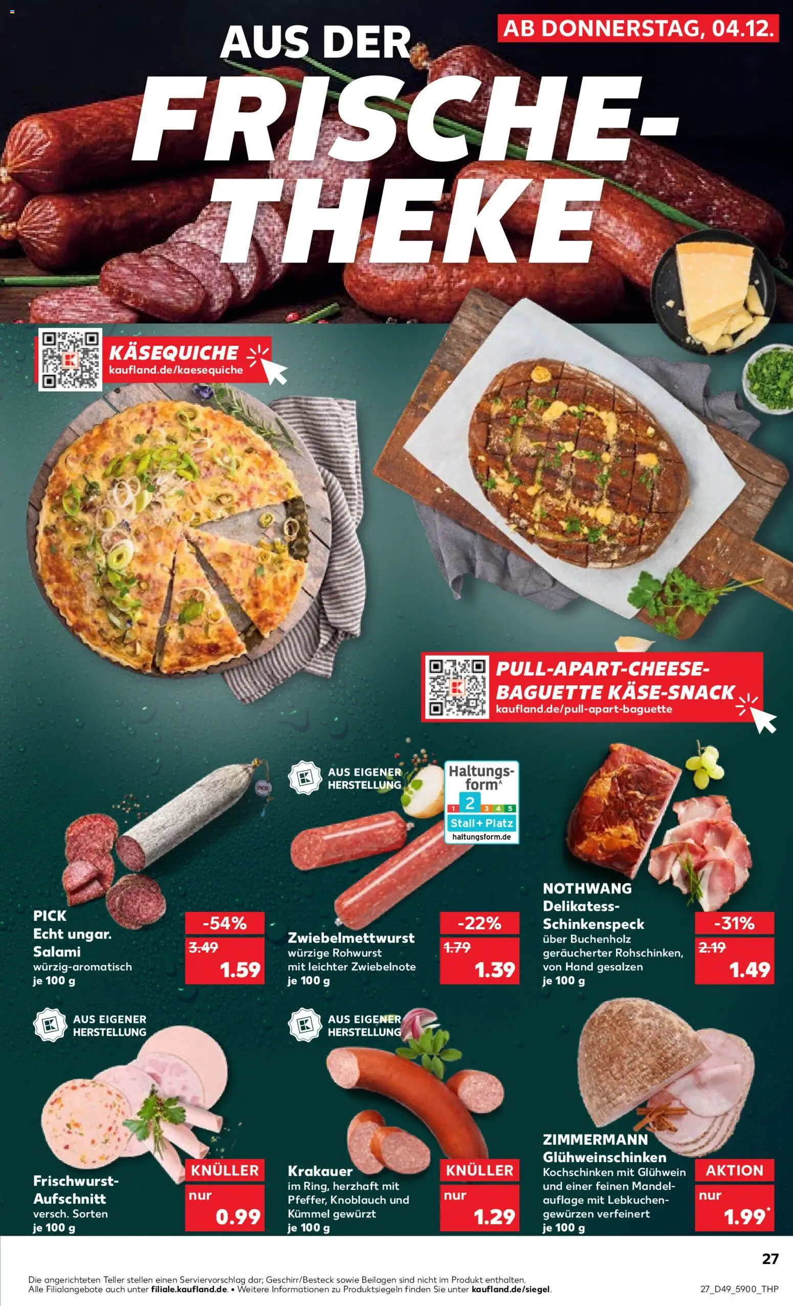 Kaufland prospekt Berlin	 – gültig ab 04.12.2025 | Seite: 27 | Produkte: Theke, Baguette, Knoblauch, Salami