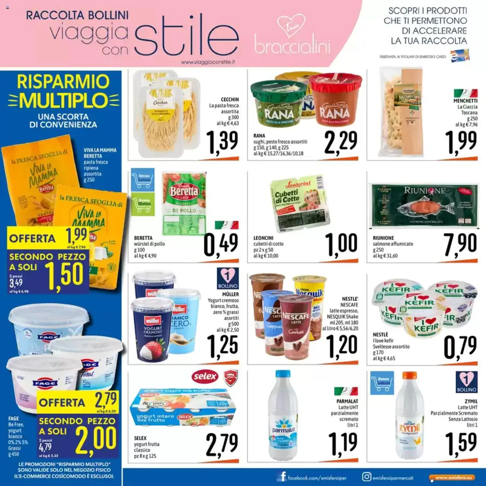 Volantino Emisfero del 20.04.2026 | Pagina: 15 | Prodotti: Salmone affumicato, Pollo, Frutta, Pasta
