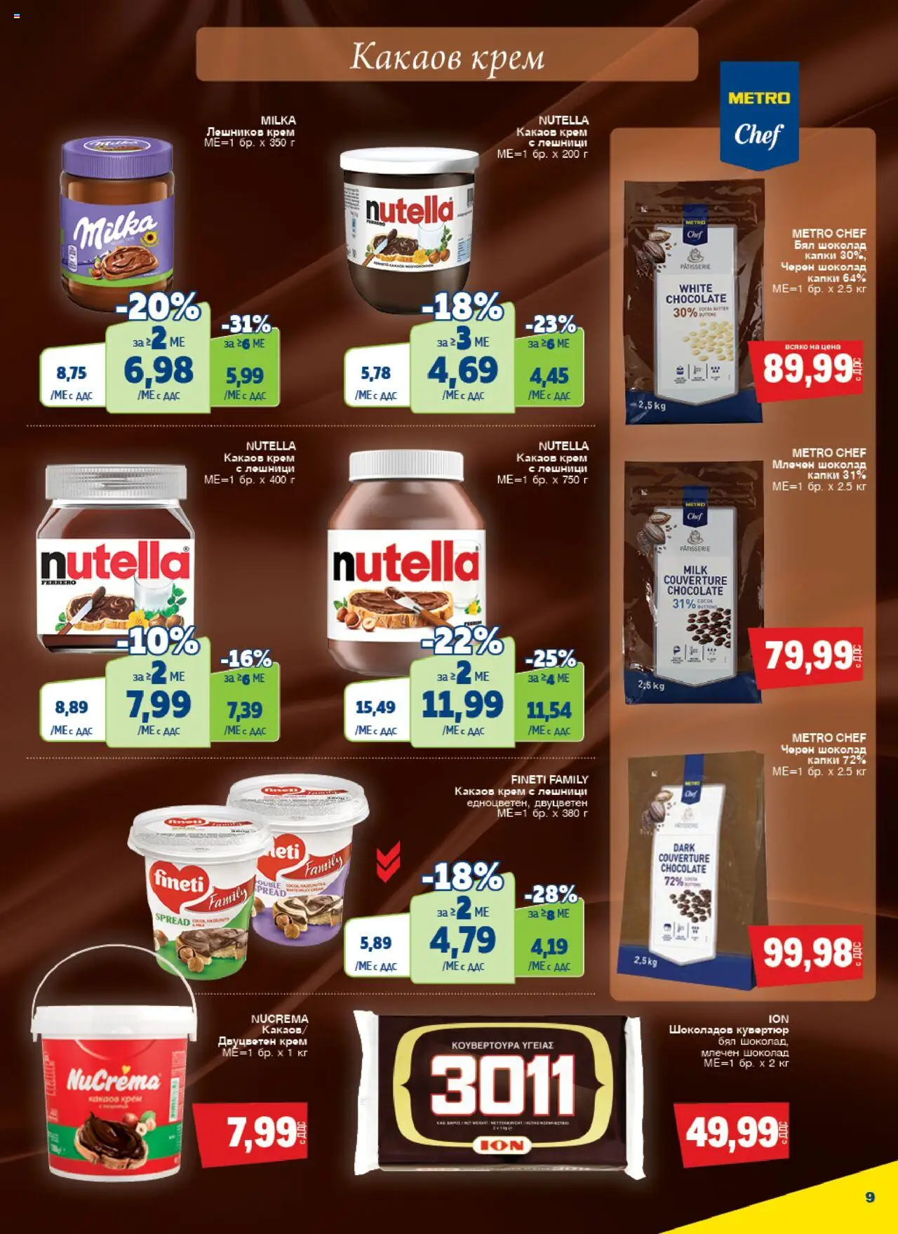  | Страница: 9 | Продукти: Крем, Шоколад, Бял шоколад, Черен шоколад