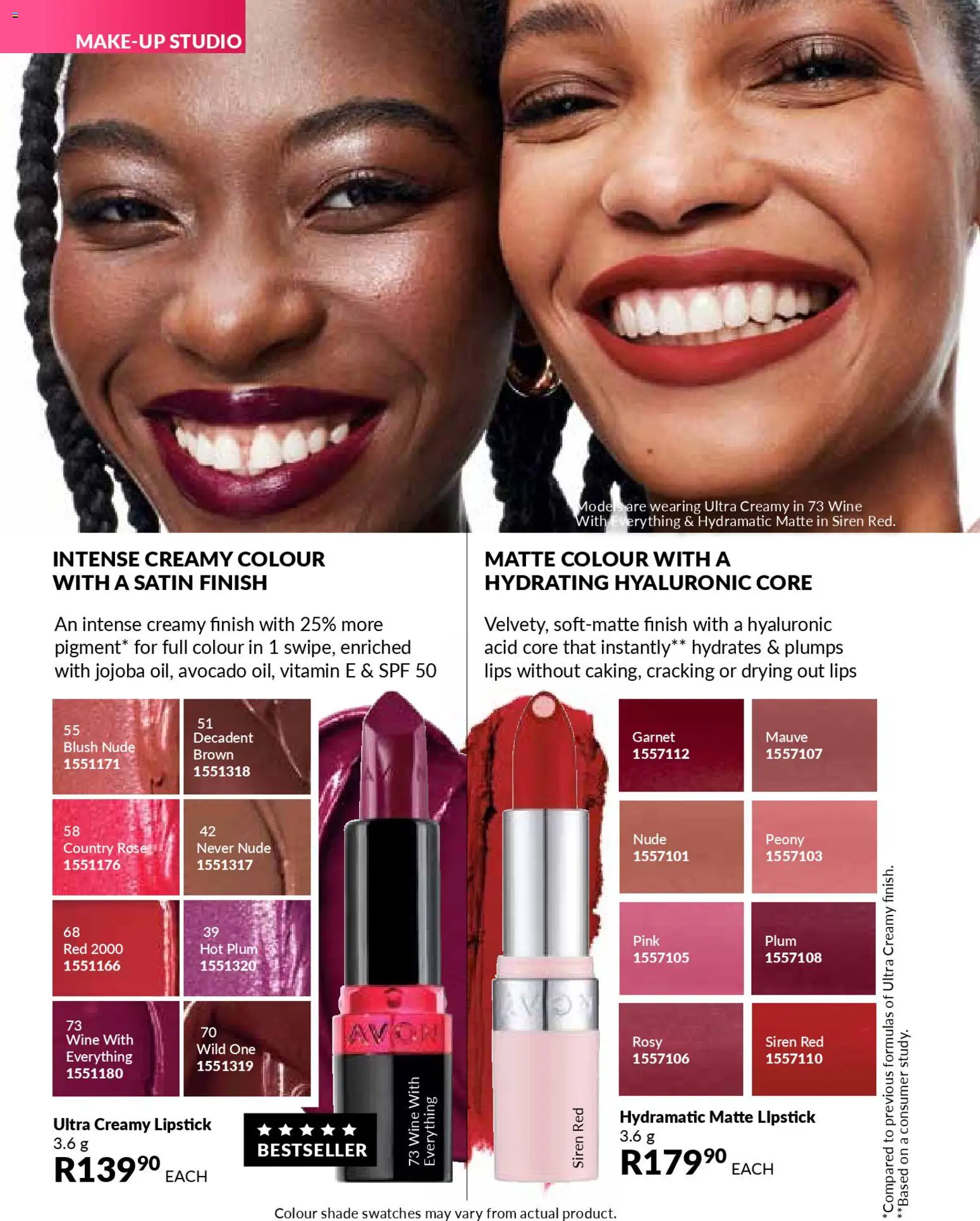 New Avon catalogue – valid from 01.01.2026 | Page: 68 | Products: Wine, Blush, Lipstick