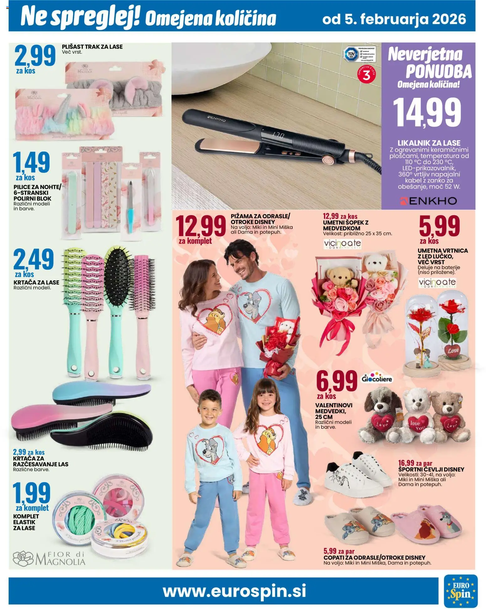 Novi Eurospin katalog ponudbe – veljaven od 05.02.2026 | Stran: 15 | Izdelki: Baterije, Krtaca, Blok, Cevlji