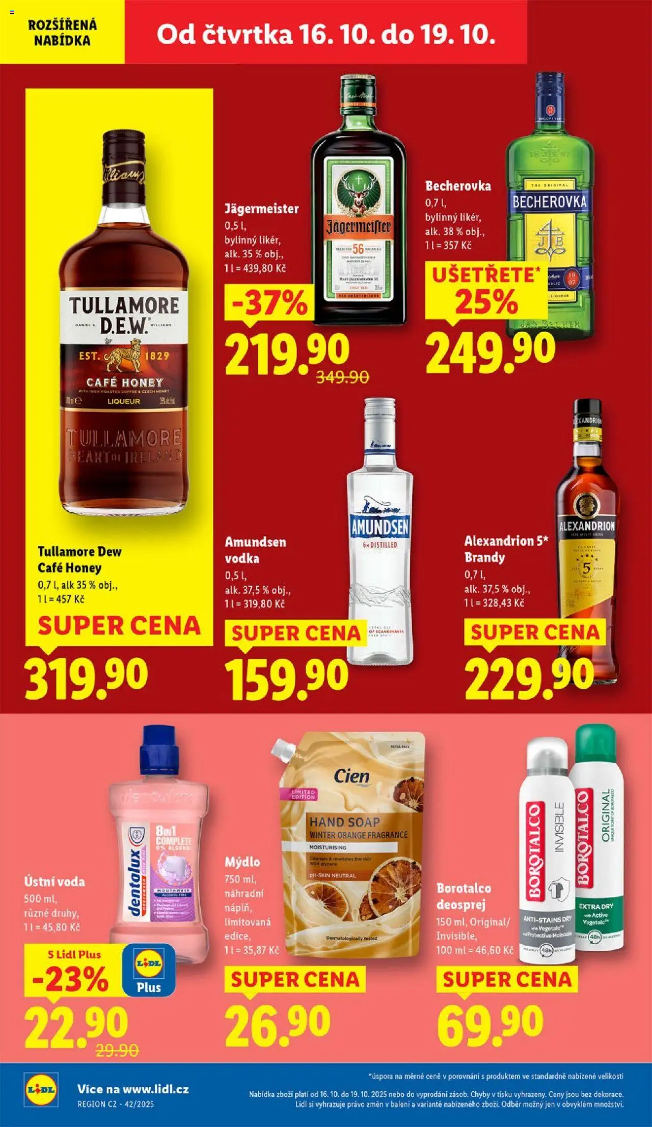 Lidl leták od 16.10.2025 | Strana: 20 | Produkty: Deodorant, Ústní voda, Cien, Tullamore Dew